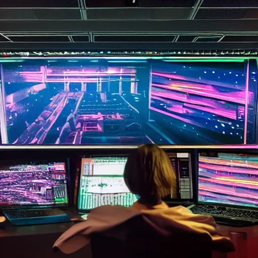 RAW photo, in a control center of a ship watching music holograms while watching tokyo japan, demonic, 8k uhd, dslr, soft lighting, high quality, film grain, Fujifilm XT3, anime type, sci-fi and cyberpunk
