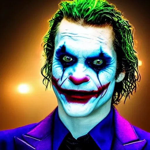 photorealistic image of joaquim phoenix as the joker soaked in w ...