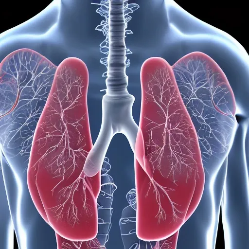 photo realistic lungs inside transparent body, showing their parts and inside mine background .3d.4k.8k