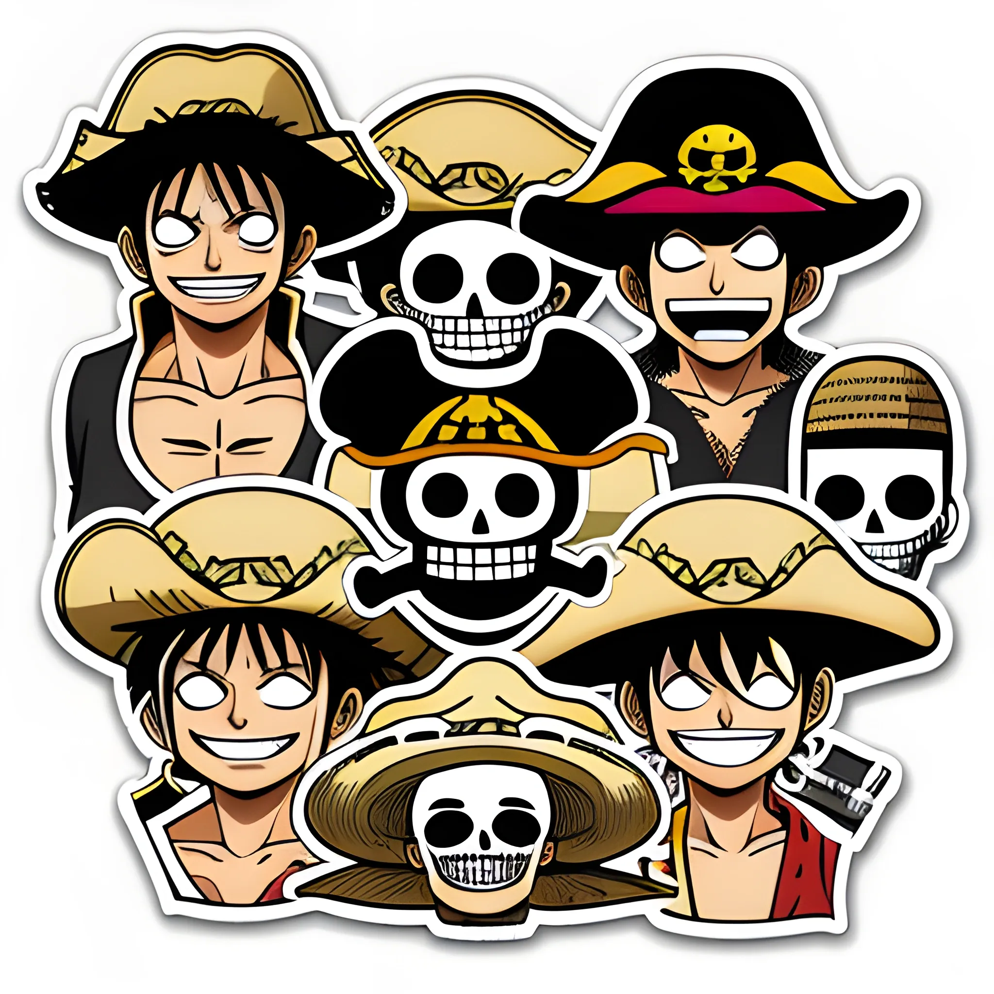 One piece, straw hat pirate group,sticker design