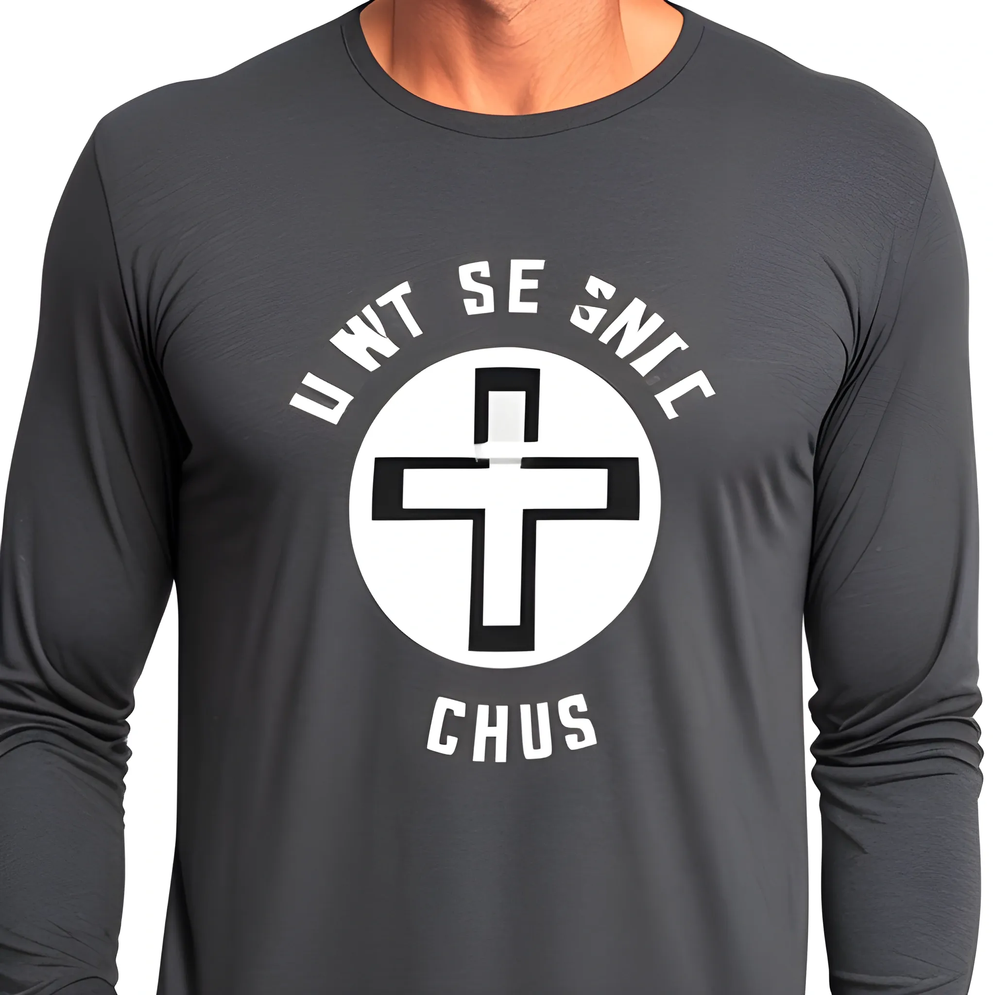 Can you make a streatwear brand logo with slot if creativity the main part of the shirt is a cross and a tiny text near the cross says the only way is with Christ
