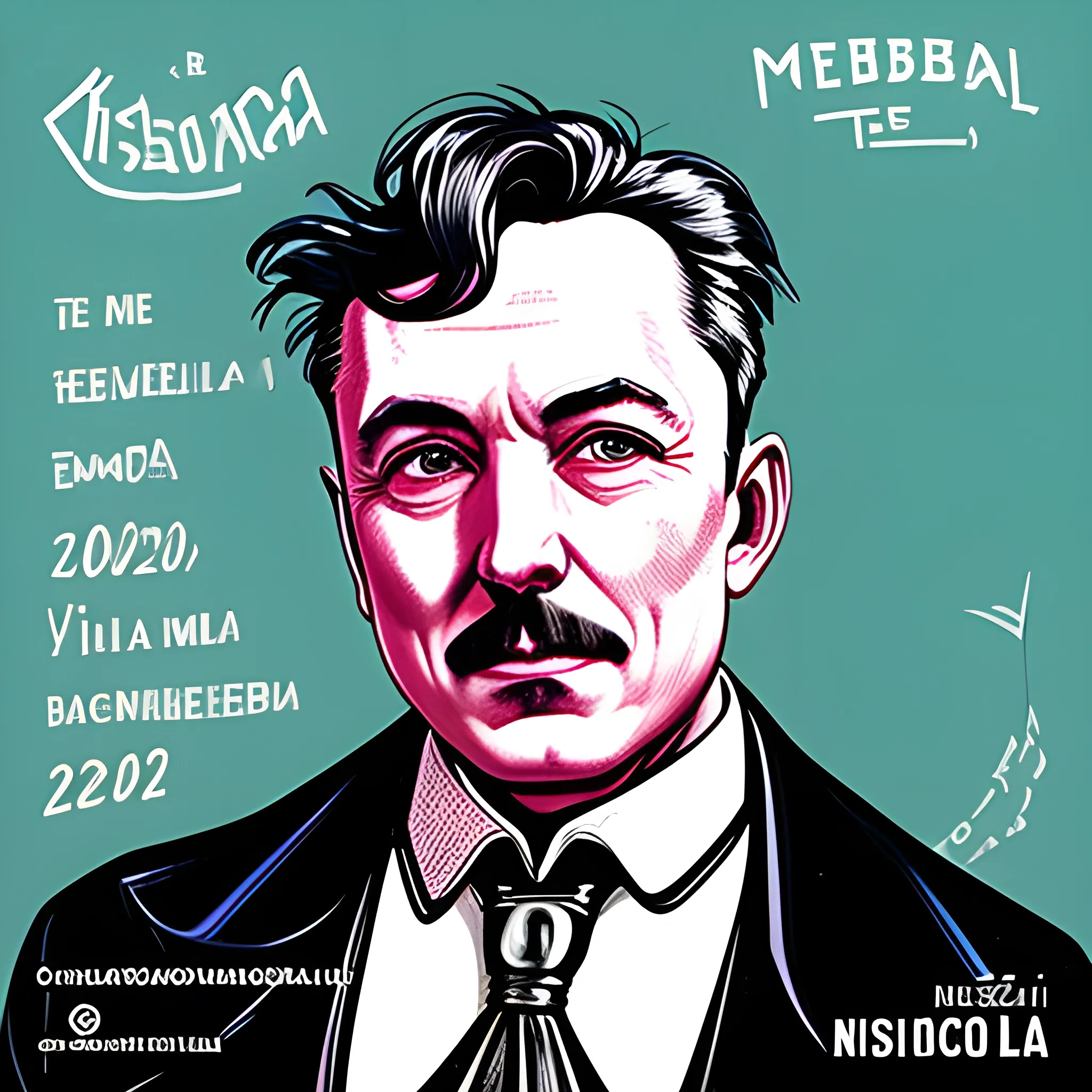 Nicolás tesla en el siglo XXI exactamente año 2023, Cartoon