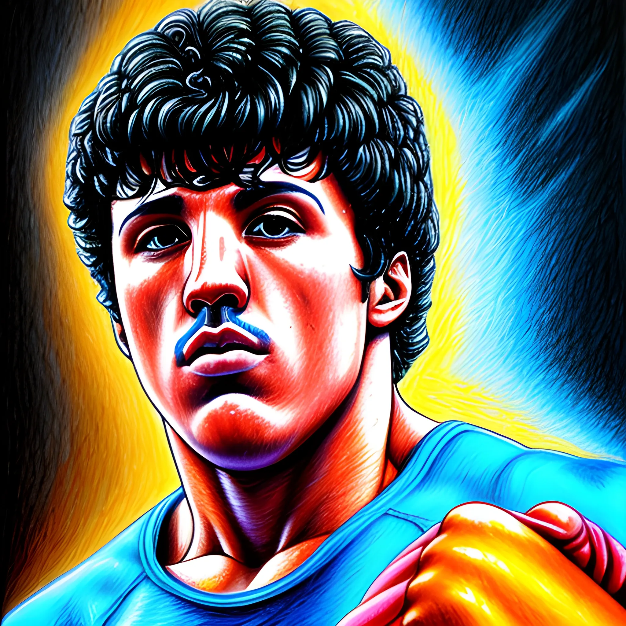 boxeador Rocky Balboa art, Pencil Sketch, Pencil Sketch, Trippy, Oil Painting