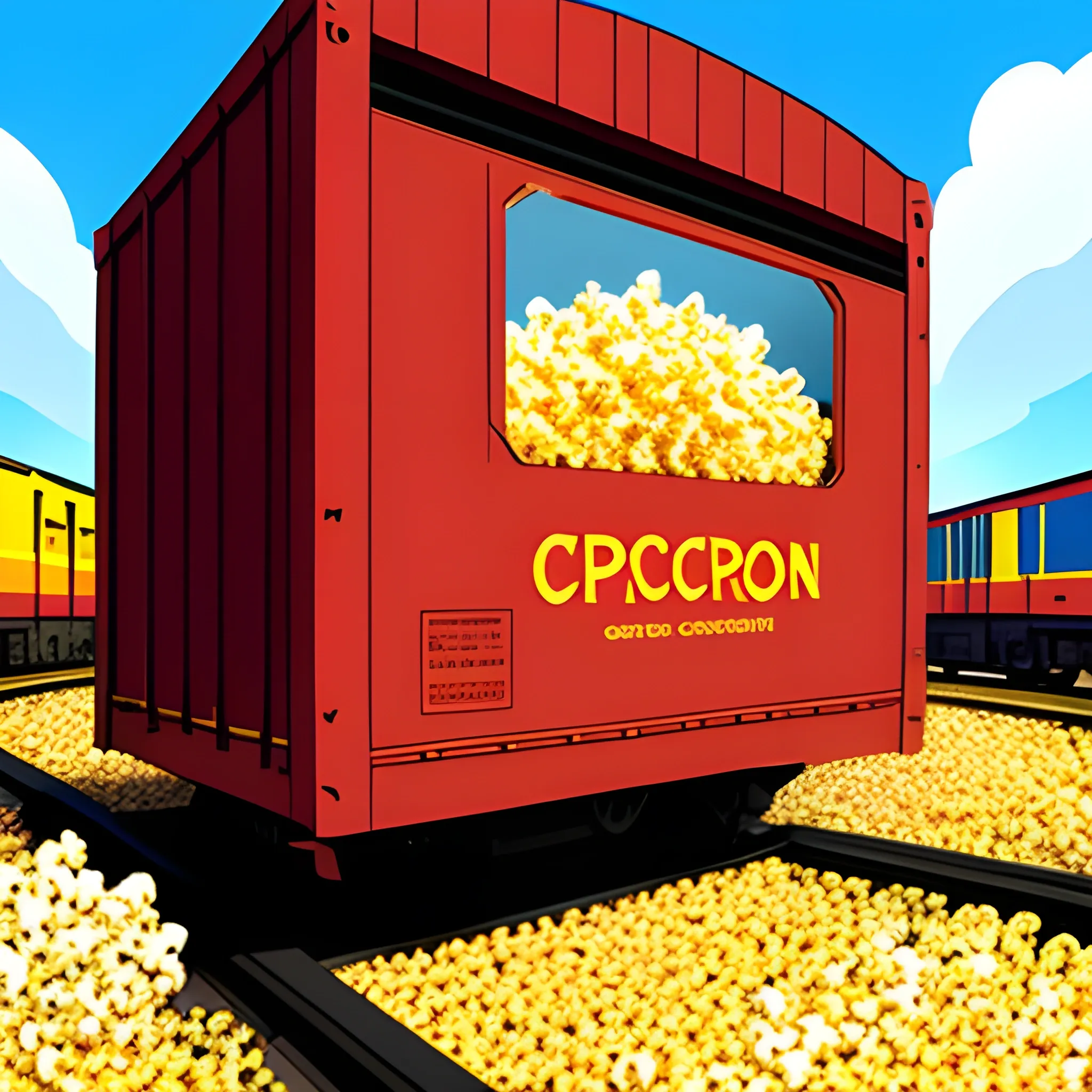 the box car children eating popcorn, Cartoon