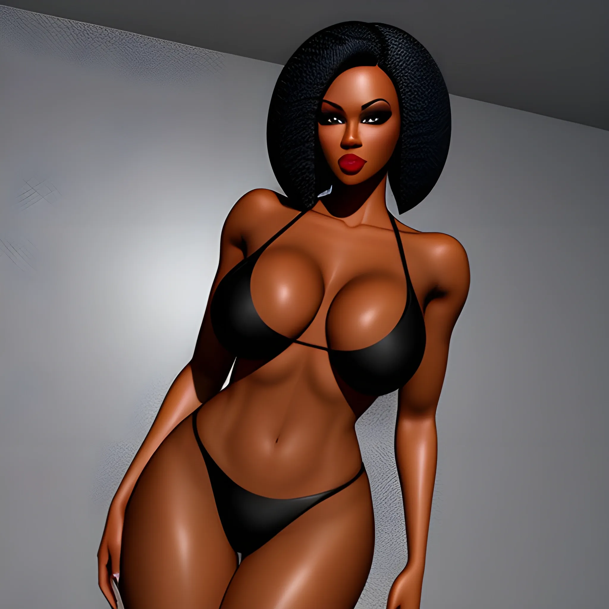 Sexy black girl, 3D