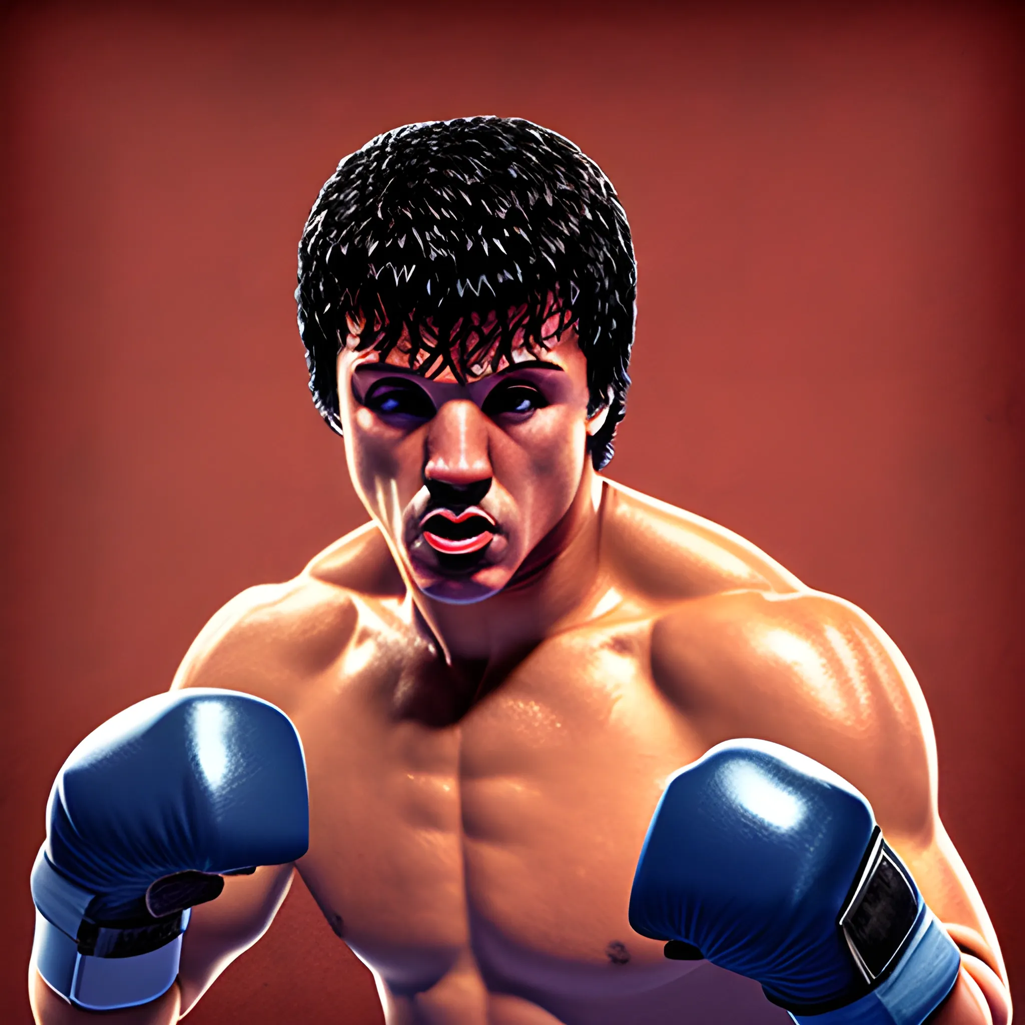 boxeador Rocky Balboa art, 3D