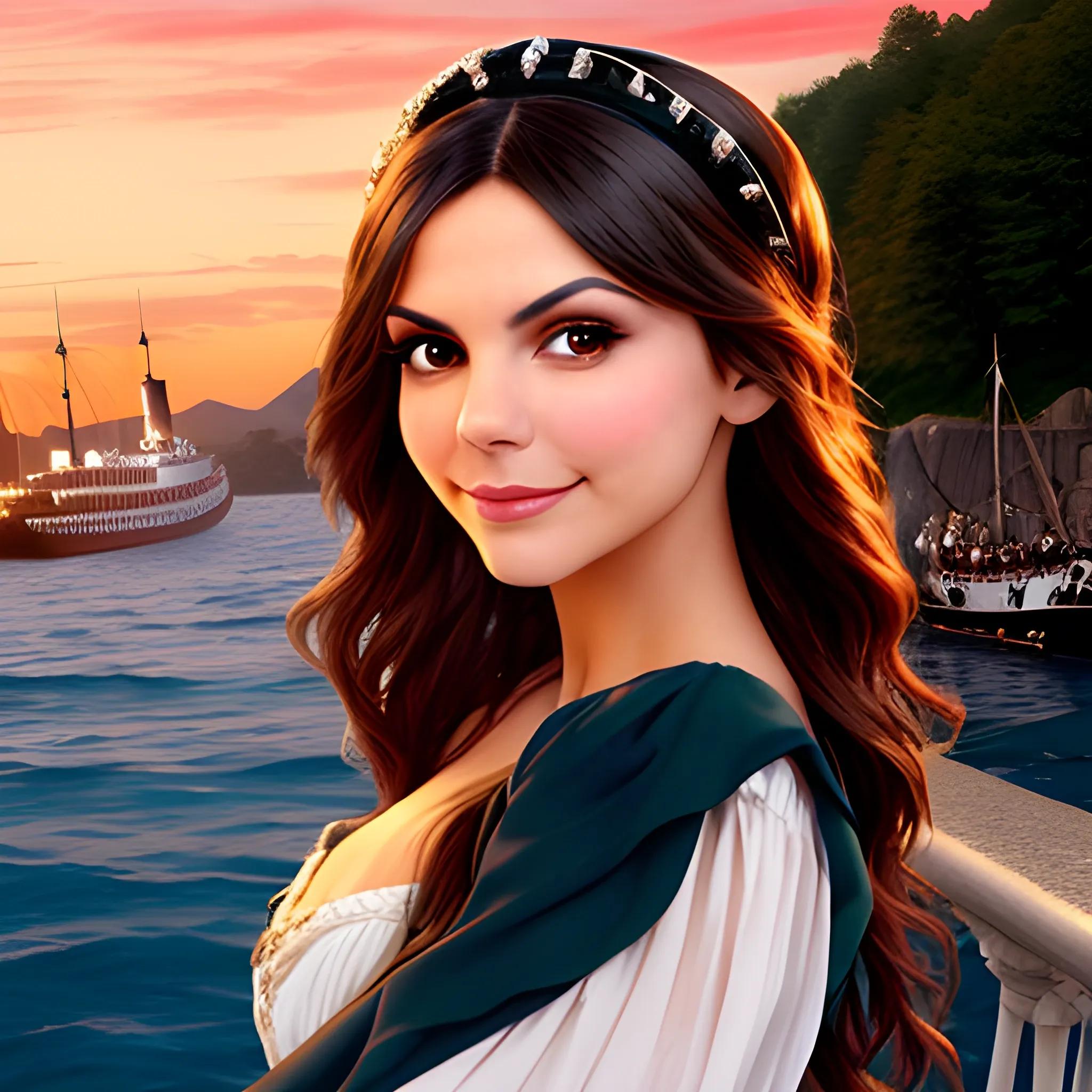 Victoria justice posing as rose frome titanic