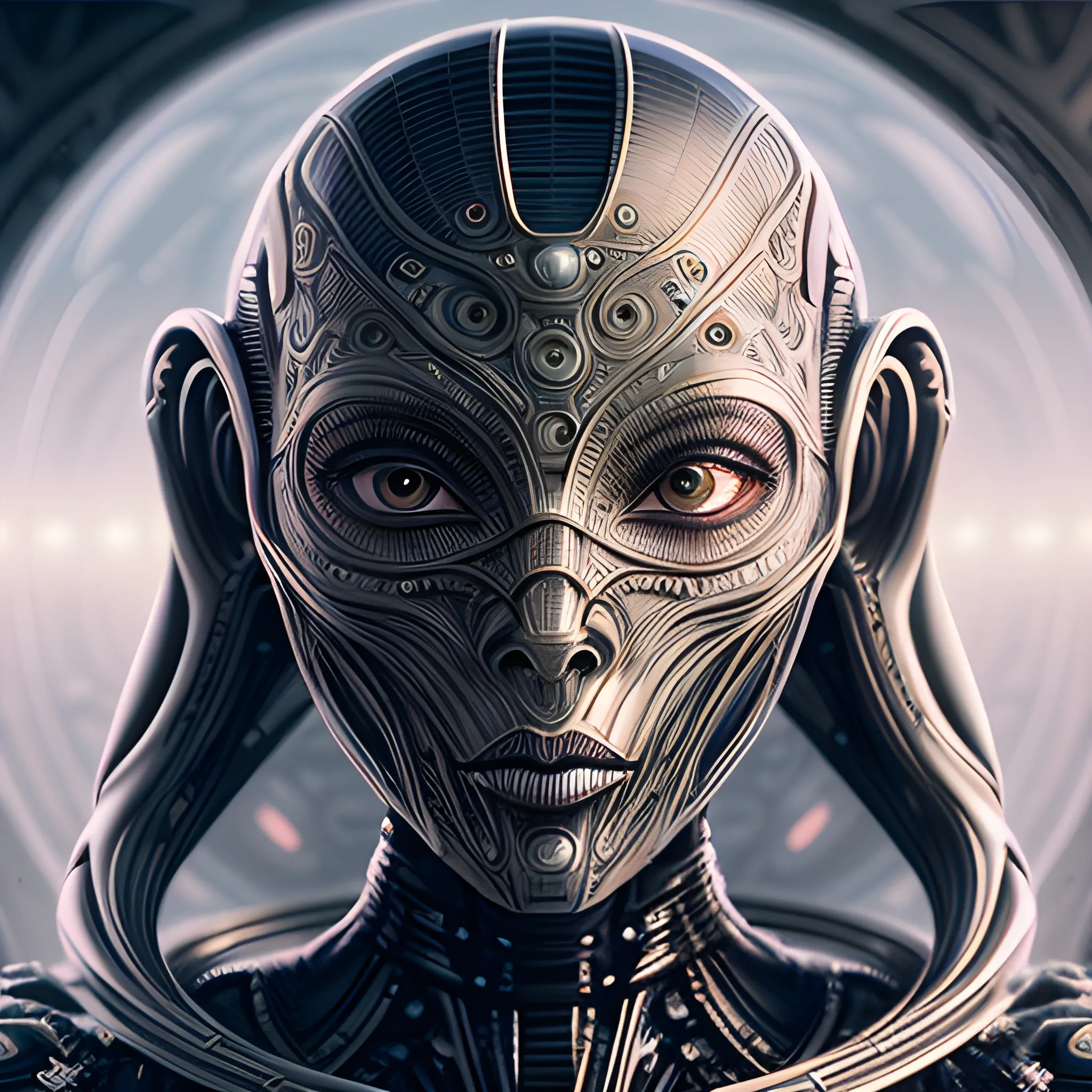 Closeup Digital Illustration Of A Female Alien Art By John Romi Arthubai 