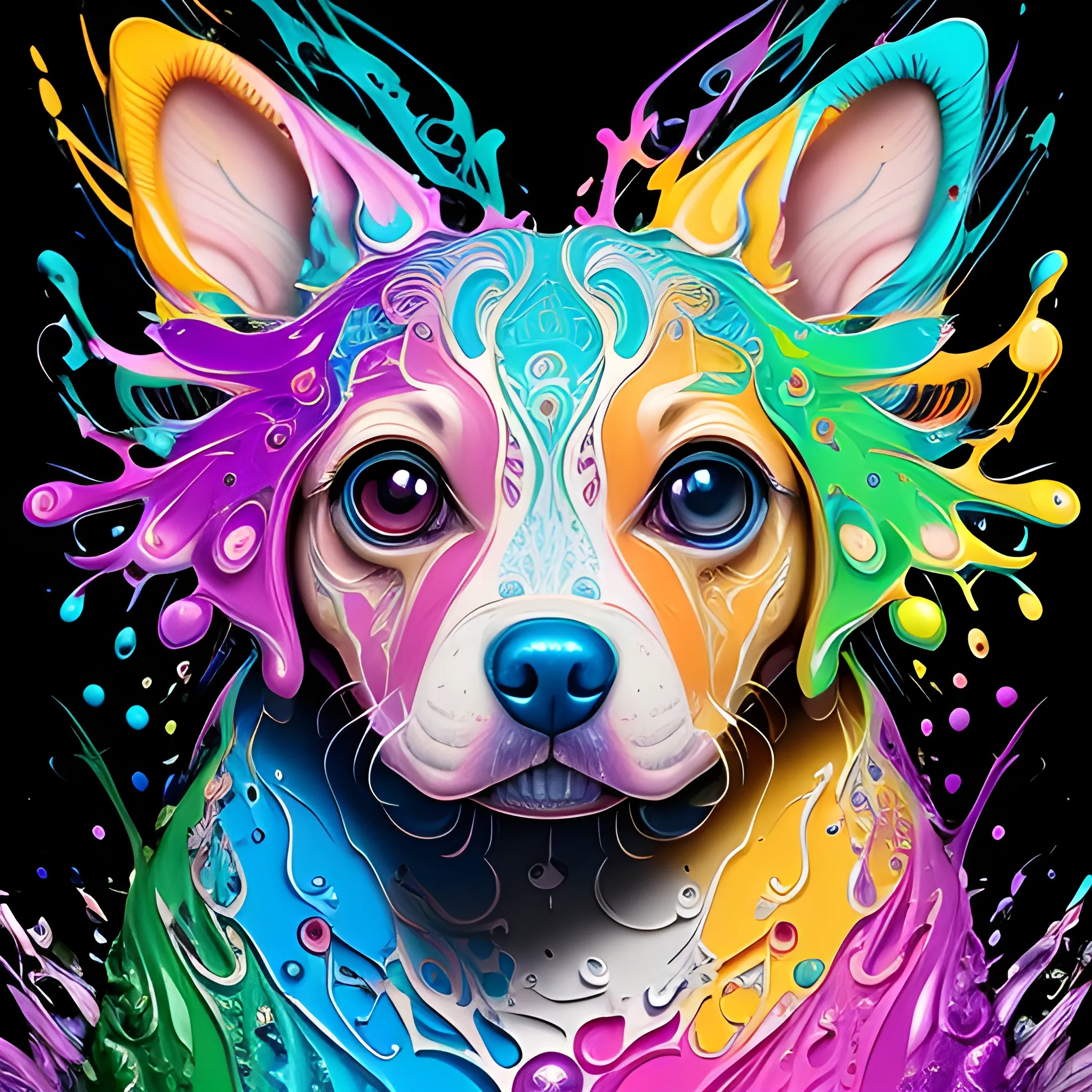 splash art by megan ducanson, a liquid cute puppy made of colours, splash style of colourful paint, hyperdetailed intricately detailed, fantastical, intricate detail, splash screen, complementary colours, fantasy, concept art, 8k resolution, DeviantArt masterpiece