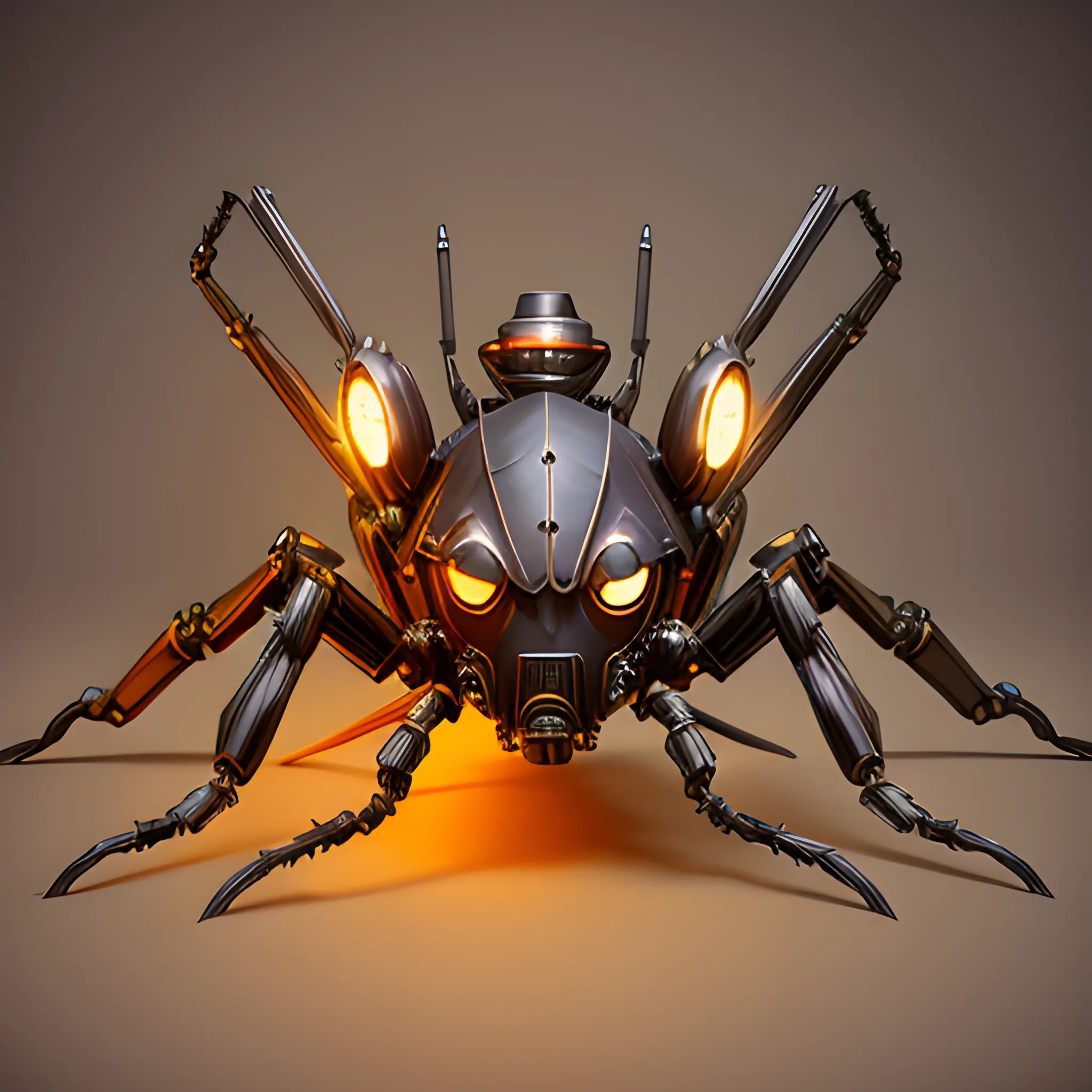 steampunk spider fantasy art robot ninja mask stylized digital illustration sharp focus, elegant sophisticated digital painting art station concept art global lighting ray tracing advanced technology cheikin howard and campionpascal and cook darwin and davis jack , 3D, 