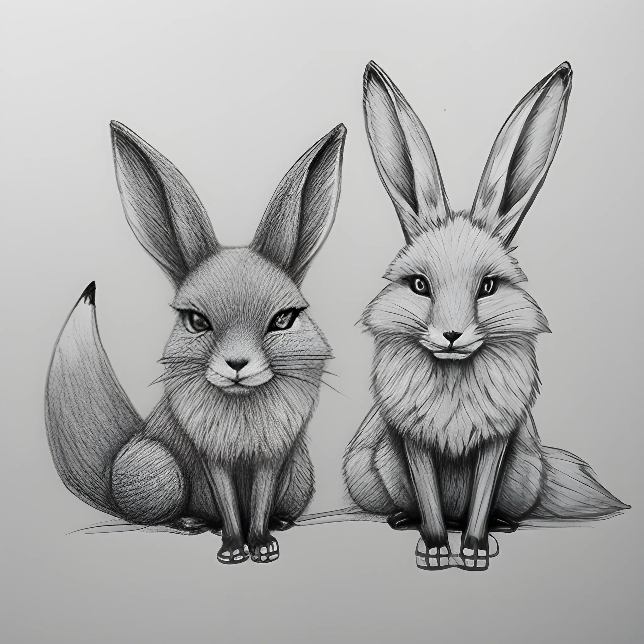 Sweet Nursery Rabbit Artcute Rabbit Pencil Drawing.sweet - Etsy