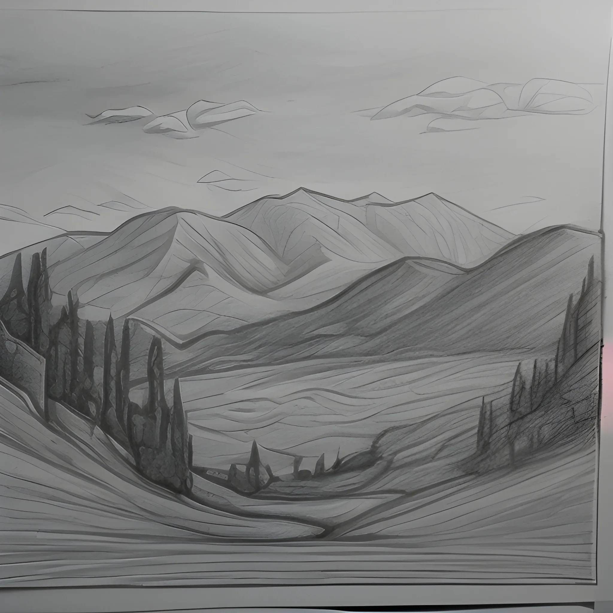 lanscape, Pencil Sketch