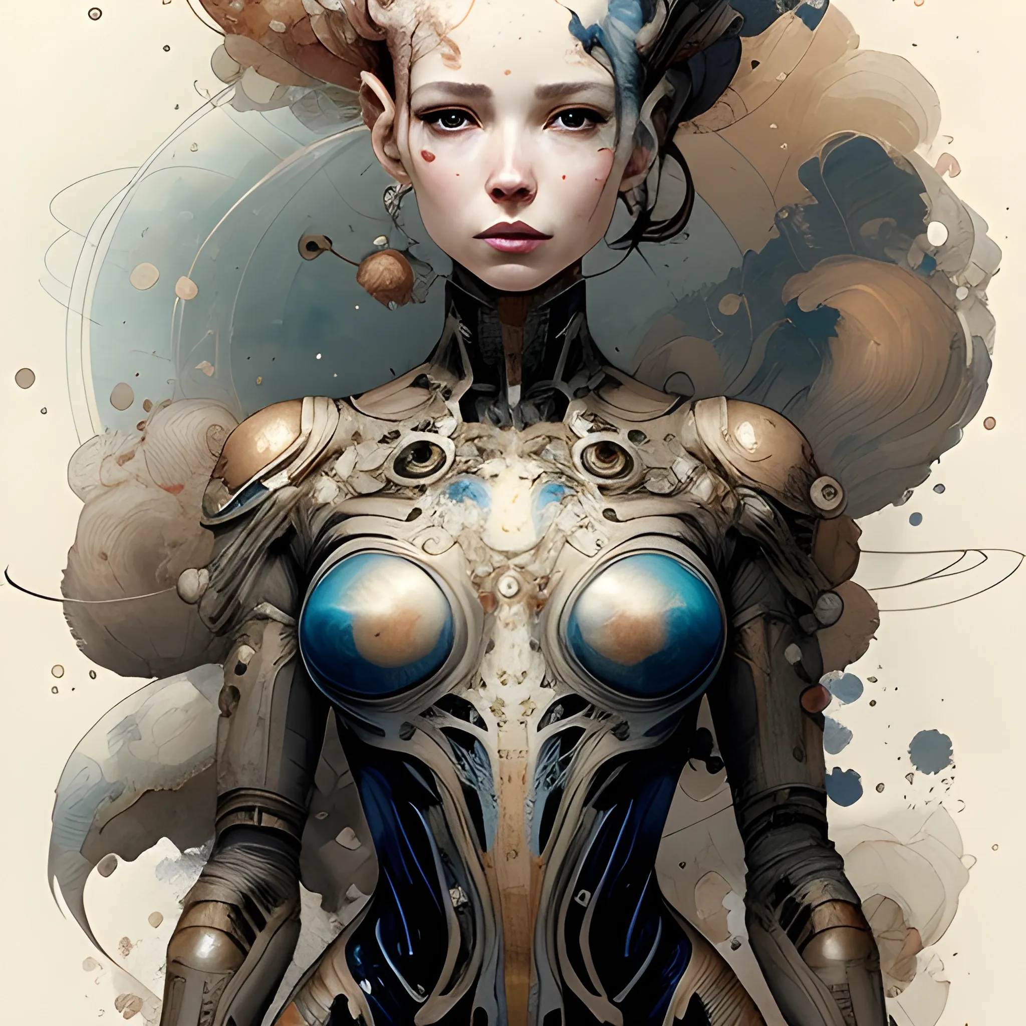 remix - beautiful woman wearing scifi bodysuit artstyle by jame