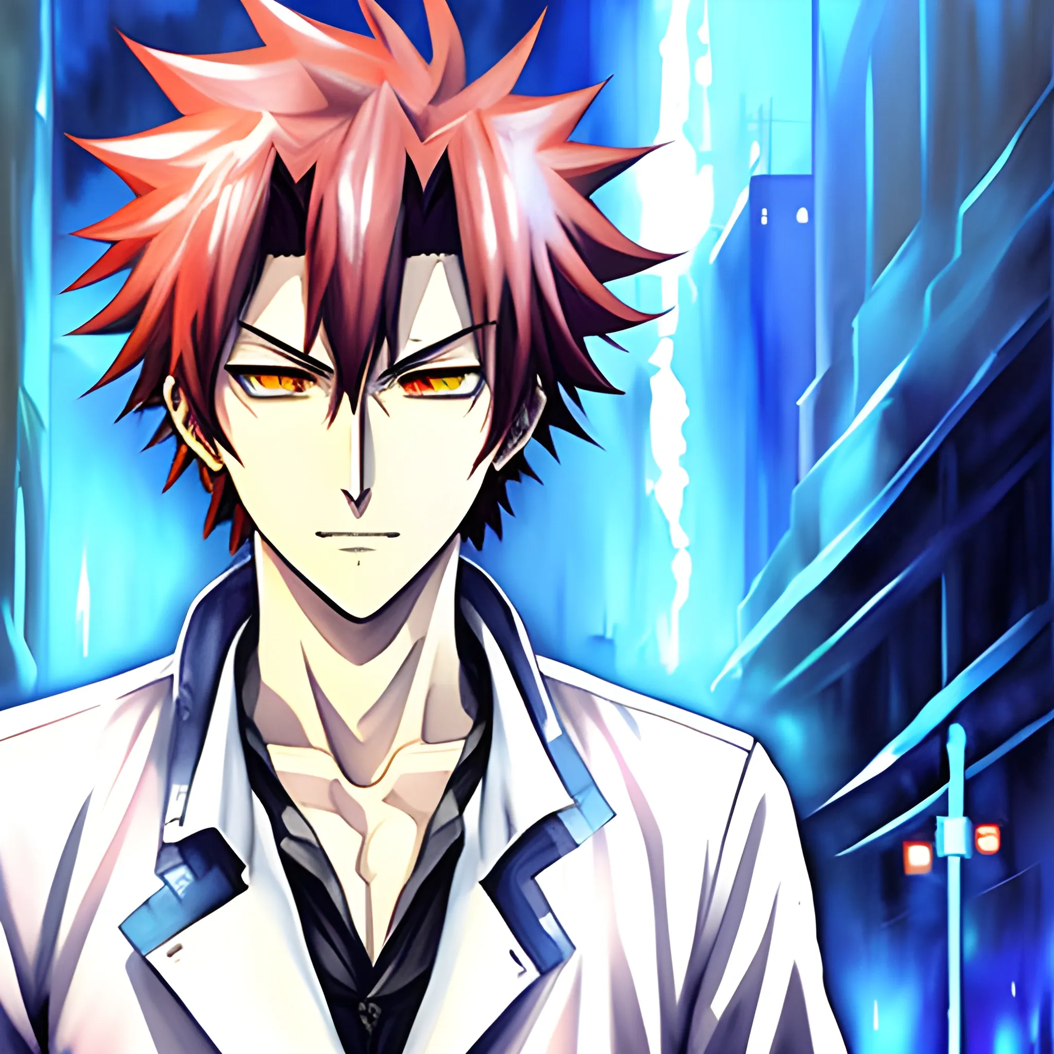 Generate a Young Male Character based on Steins;gate visual  novel Art Style, Oil Painting, Water Color