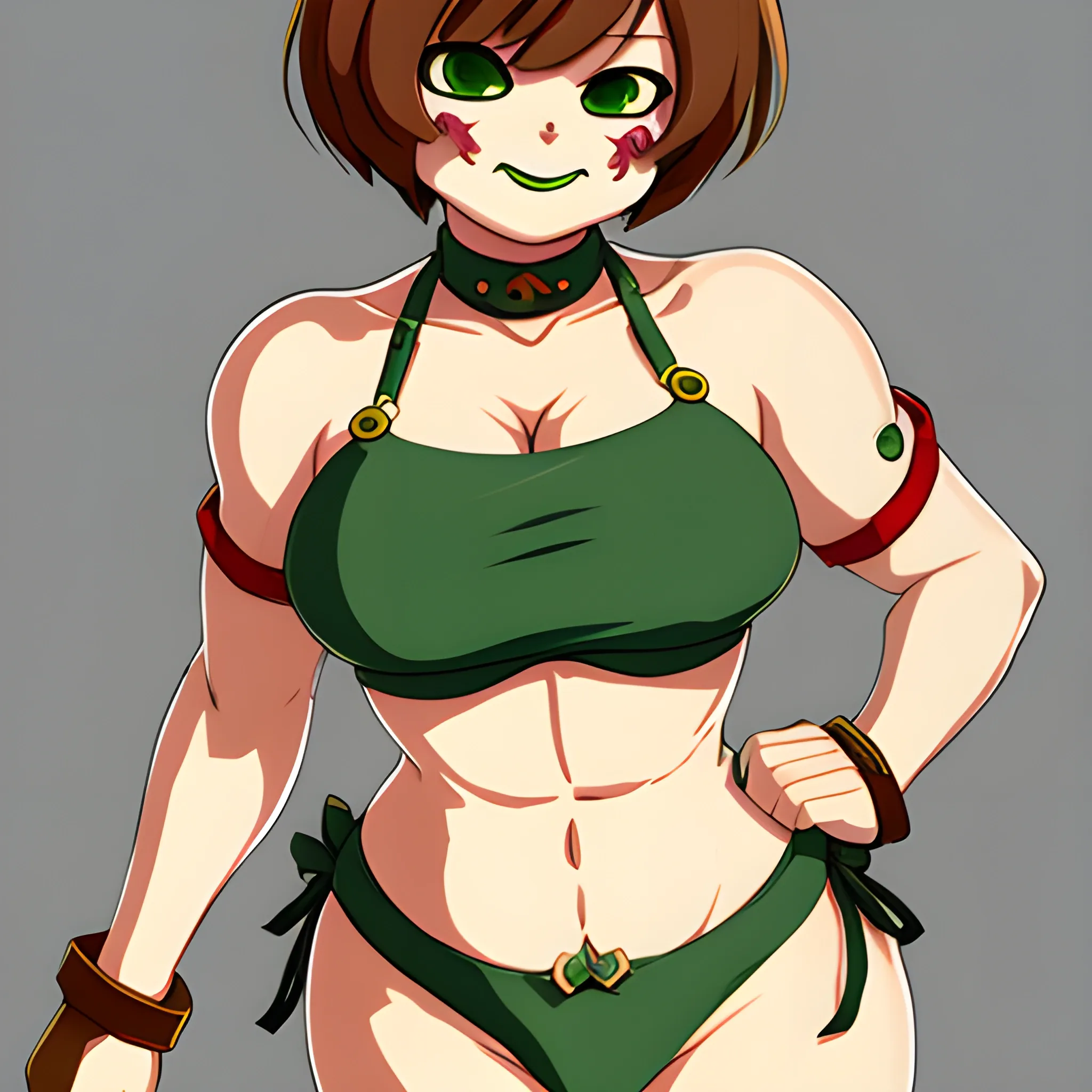 Copyright
undertale
Character
chara
Artist
gardener ai stable diffusion
General
bikini, breasts, brown hair, green bikini, helltaker (style), red eyes, short hair, side-tie bikini, thick thighs, thin waist, wide hips. 