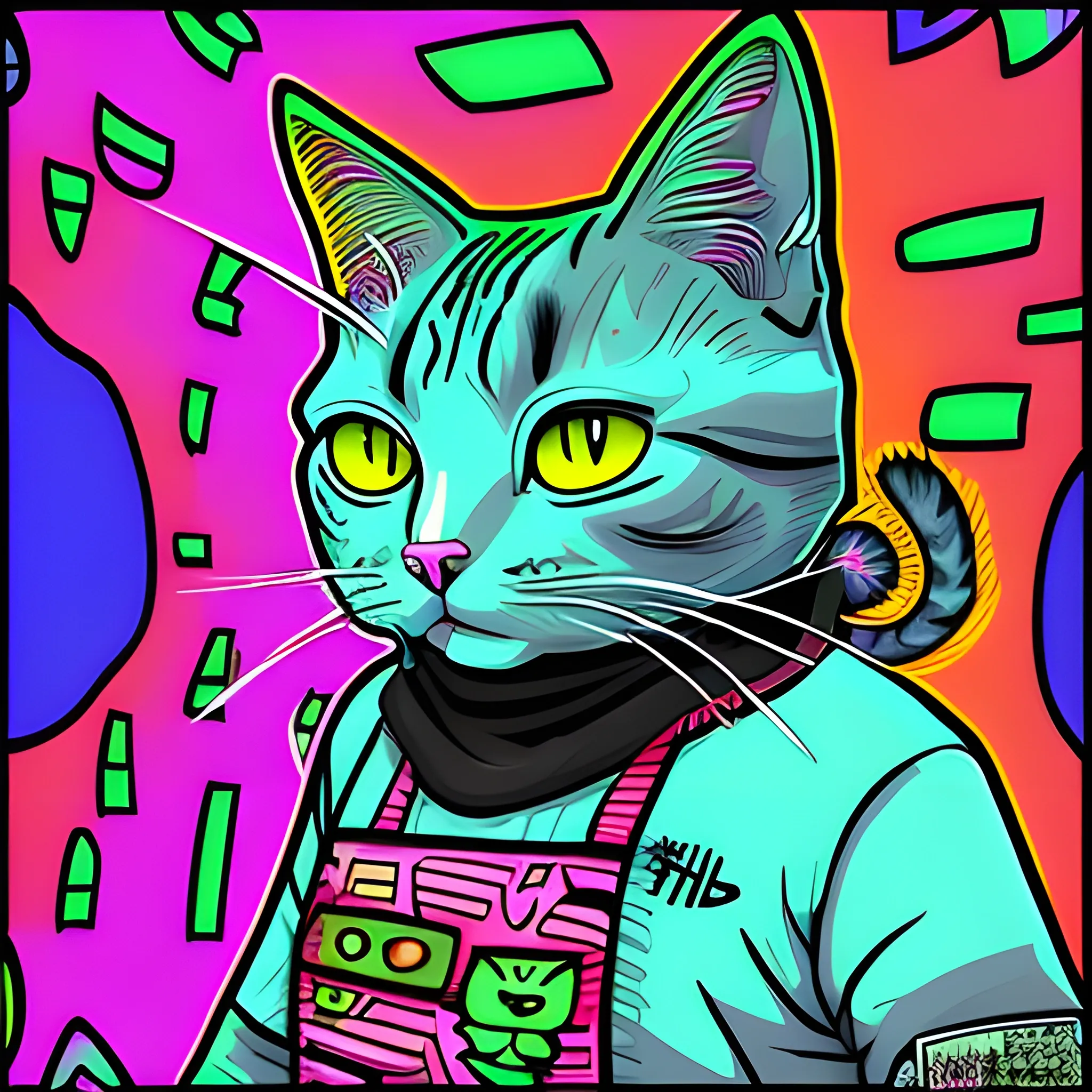 Ultra  HD.  cat.  Trader  , Cartoon, Trippy