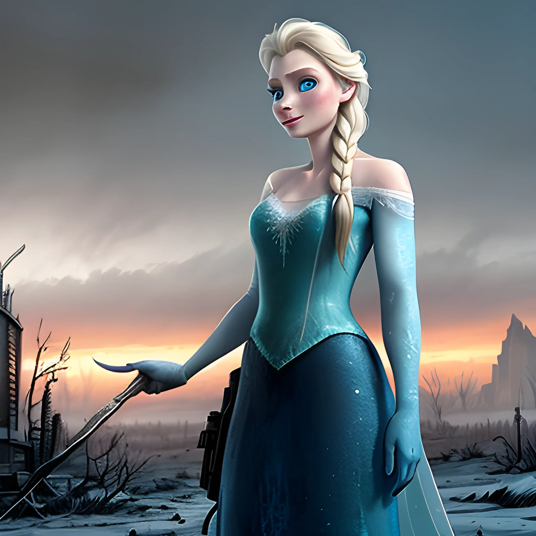 Elsa in post-apocalyptic world