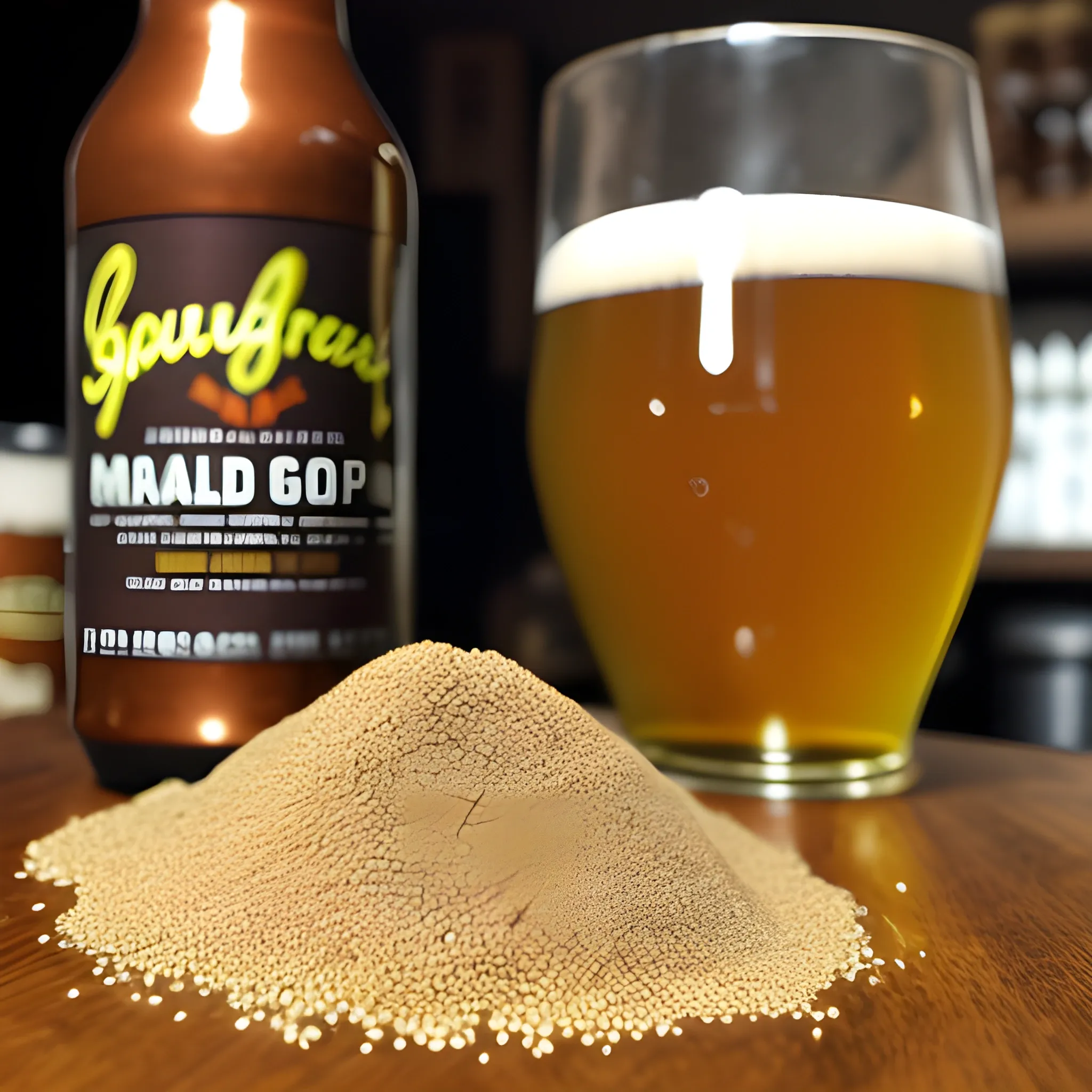 malt grains and hops
