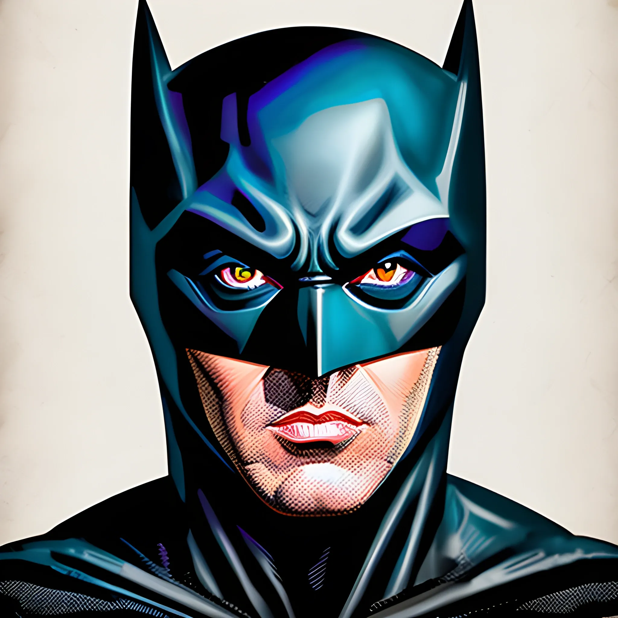  a "michael keaton batman ", Illustration, F/5, blended visuals, (high quality), (8k), (detailed), (masterpiece), 