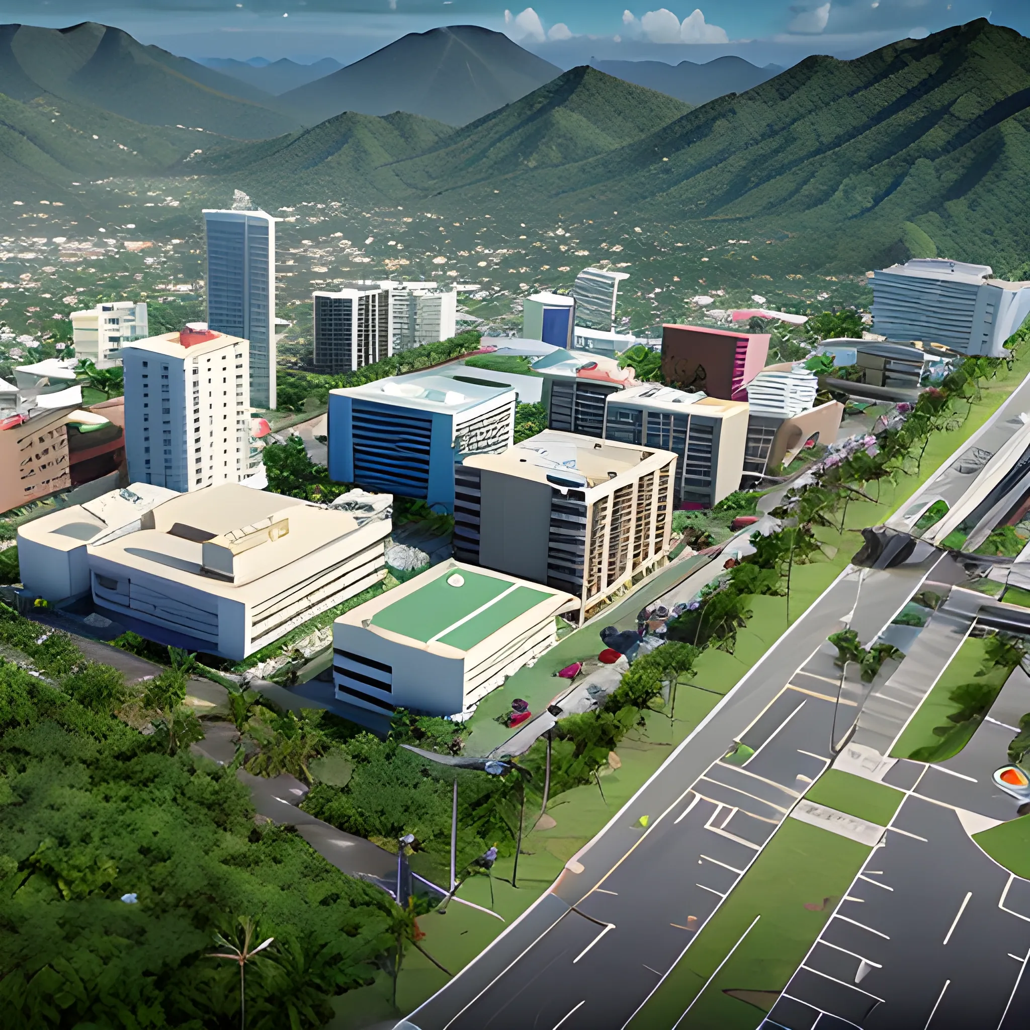 Make a caguas puerto rico city image, unreal engine 5, 8k, ultra high definition, 