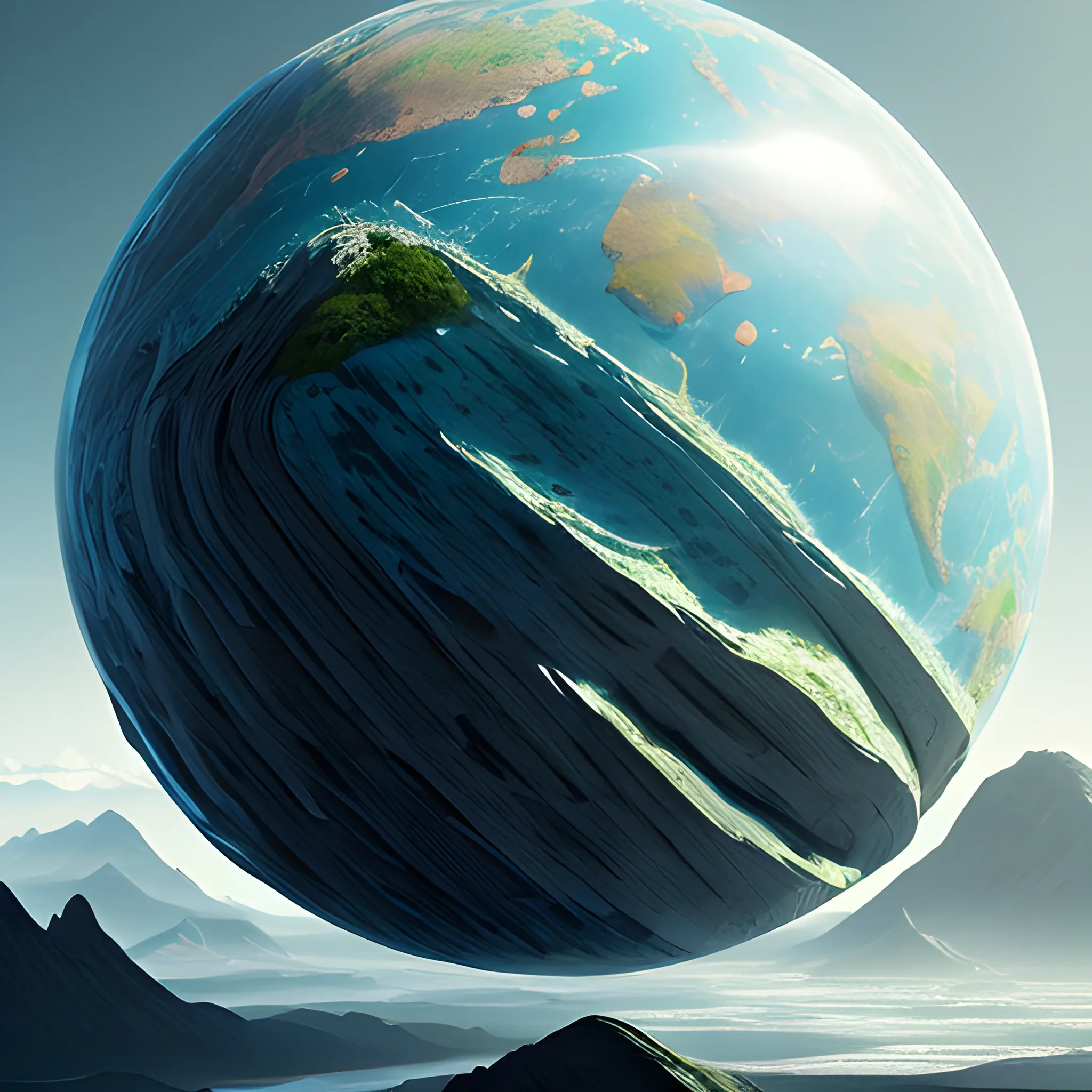 Detailed Futuristic Style Planet Earth Trending On Artstation 8k Fine 