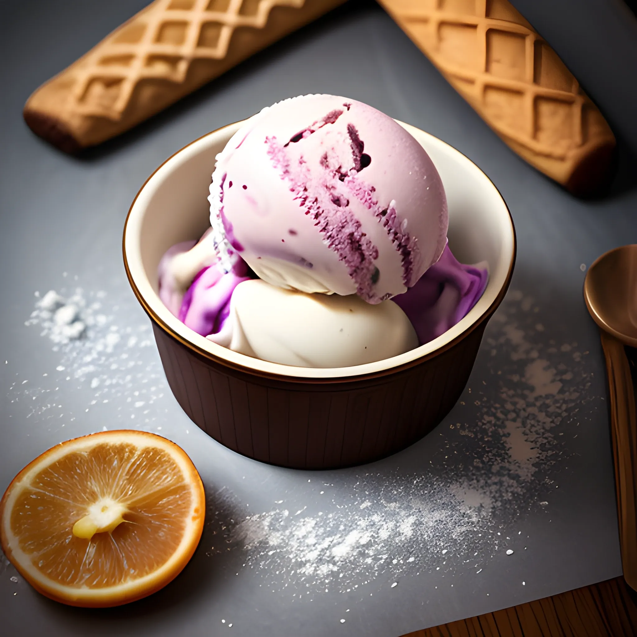 artisan ice cream, highly detailed, food photography