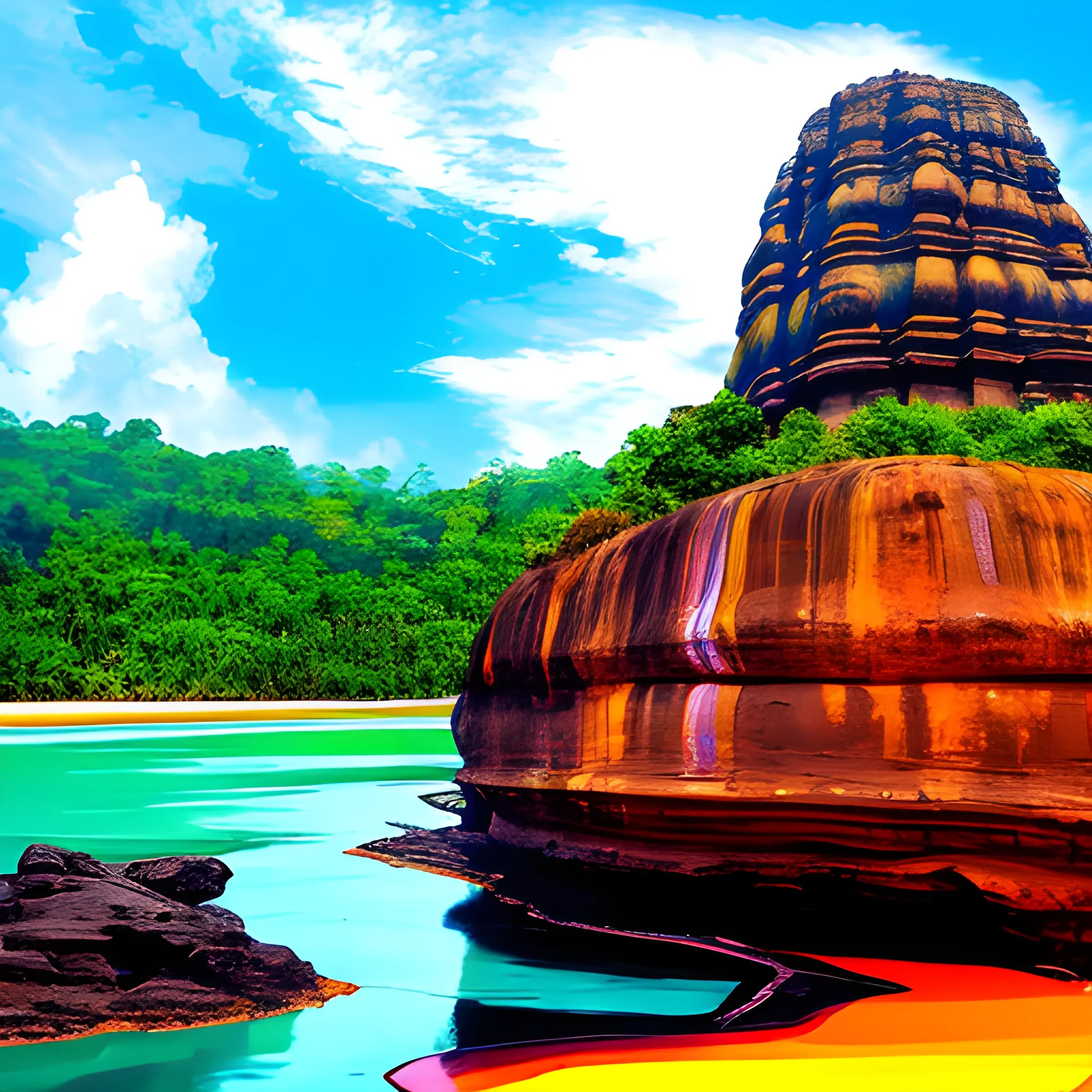 sri lanka, seegiriya rock,  colourful paint, 