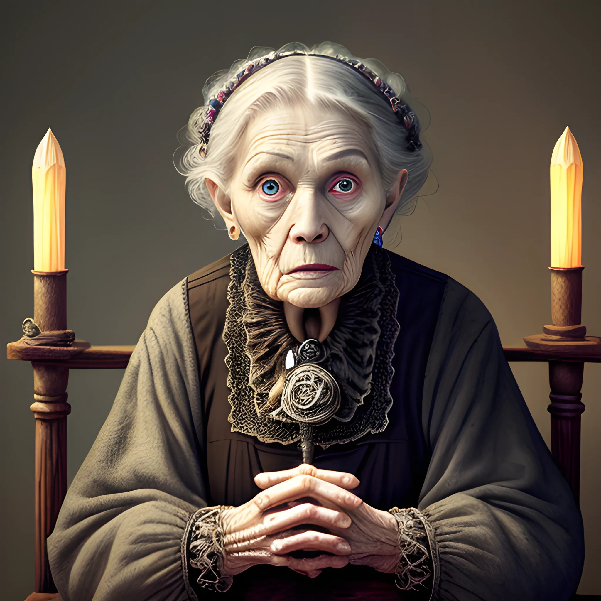 masterpiece, top quality, best quality, official art, intricate detailed), (old woman, old witch, witch, ugly woman), ((cinematic lighting)), full body, extreme detailed, highest detailed, surrealism, fantasy, perfect face, perfect hands, perfect fingers, perfect legs