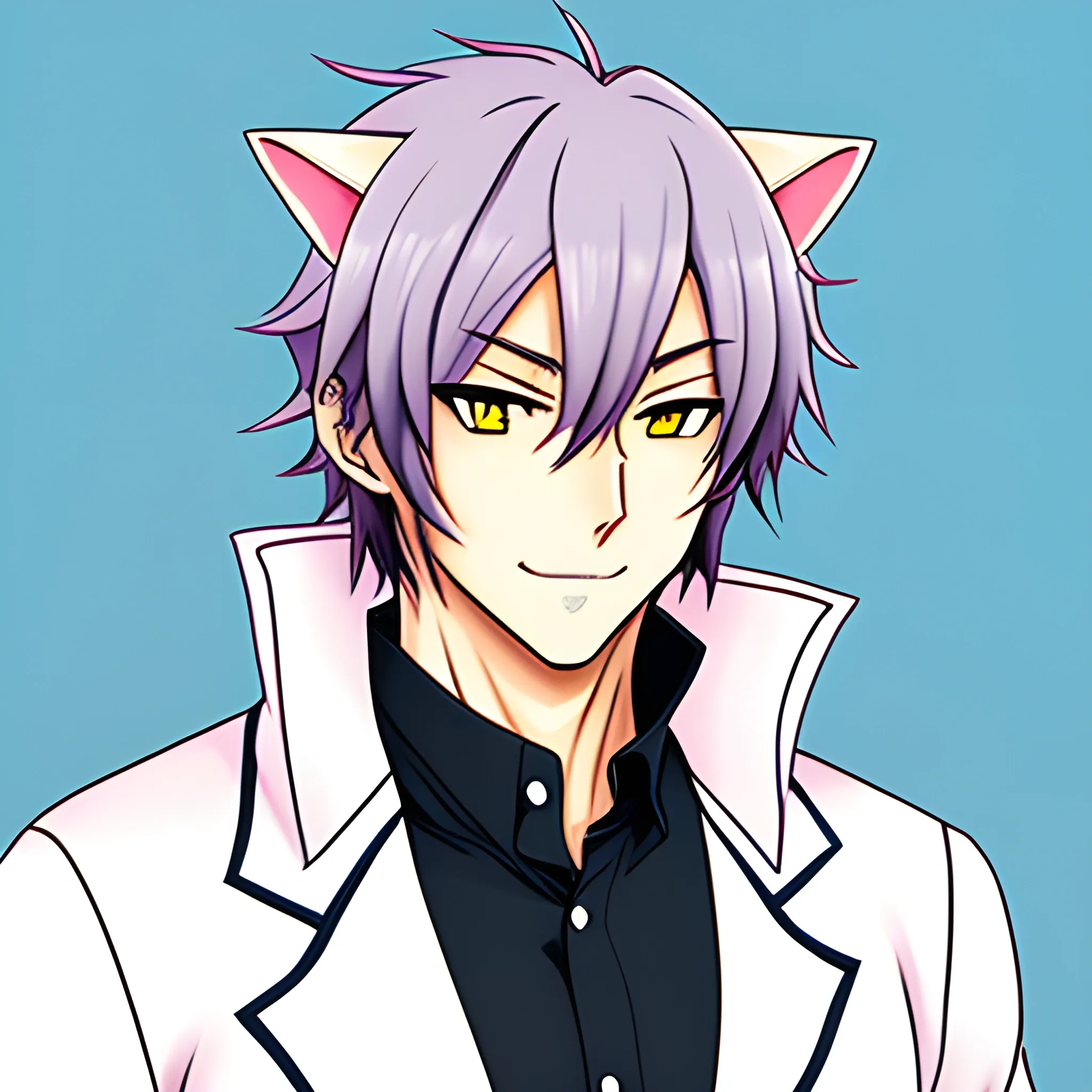 Anime Boy Smile - Cute Anime Cat Boy, HD Png Download - 635x770(#2356895) -  PngFind