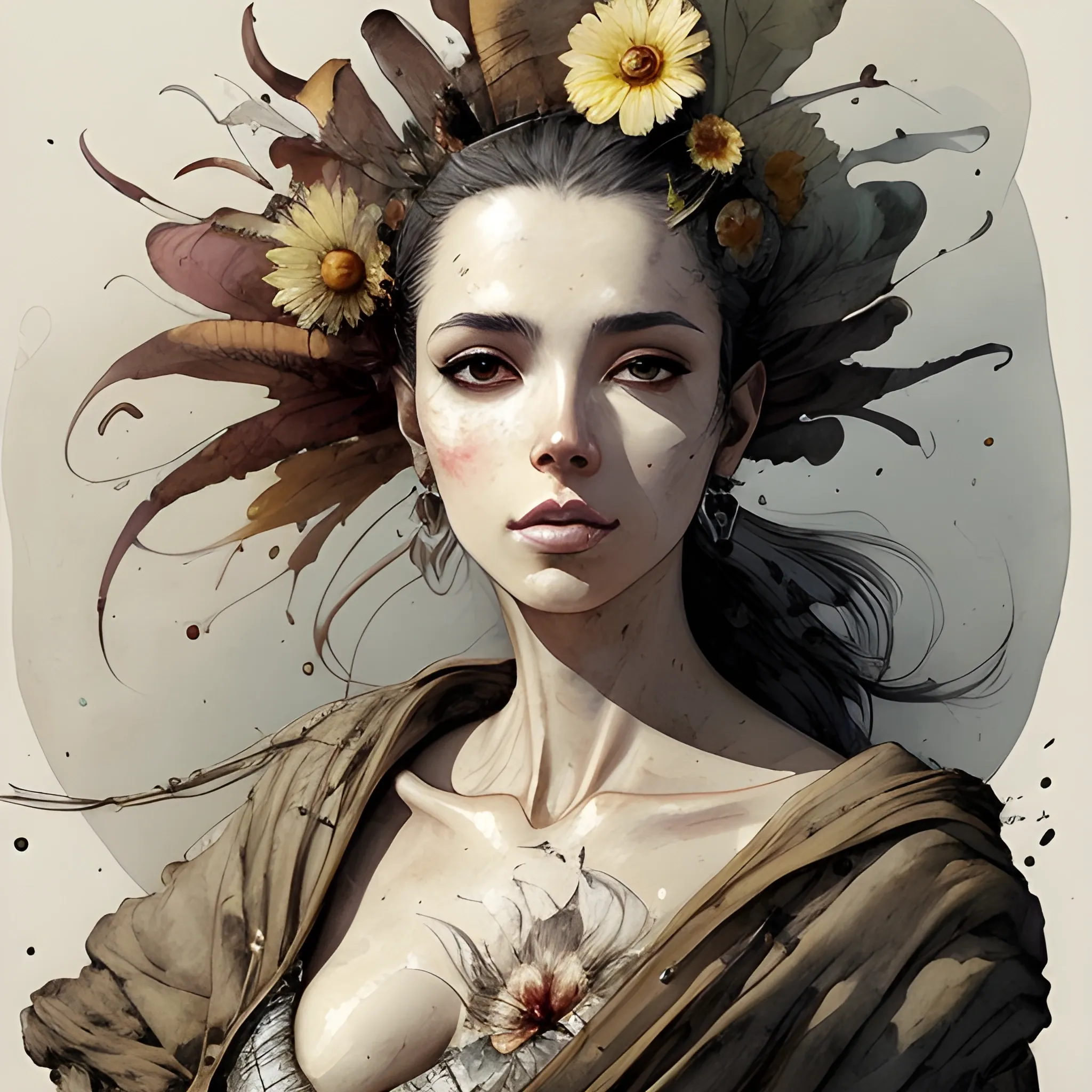 Masterpiece, best quality, only one very beautiful Brazilian woman wearing a fashionable Clothes, ink painting style, with landmark of Brasilia, Perfect poses, soft colors, flowing brushstrokes, Low angle, ink painting in the style of artists like Russ Mills, Sakimichan, Wlop, Loish, Artgerm, Darek Zabrocki, and Jean-Baptiste Monge