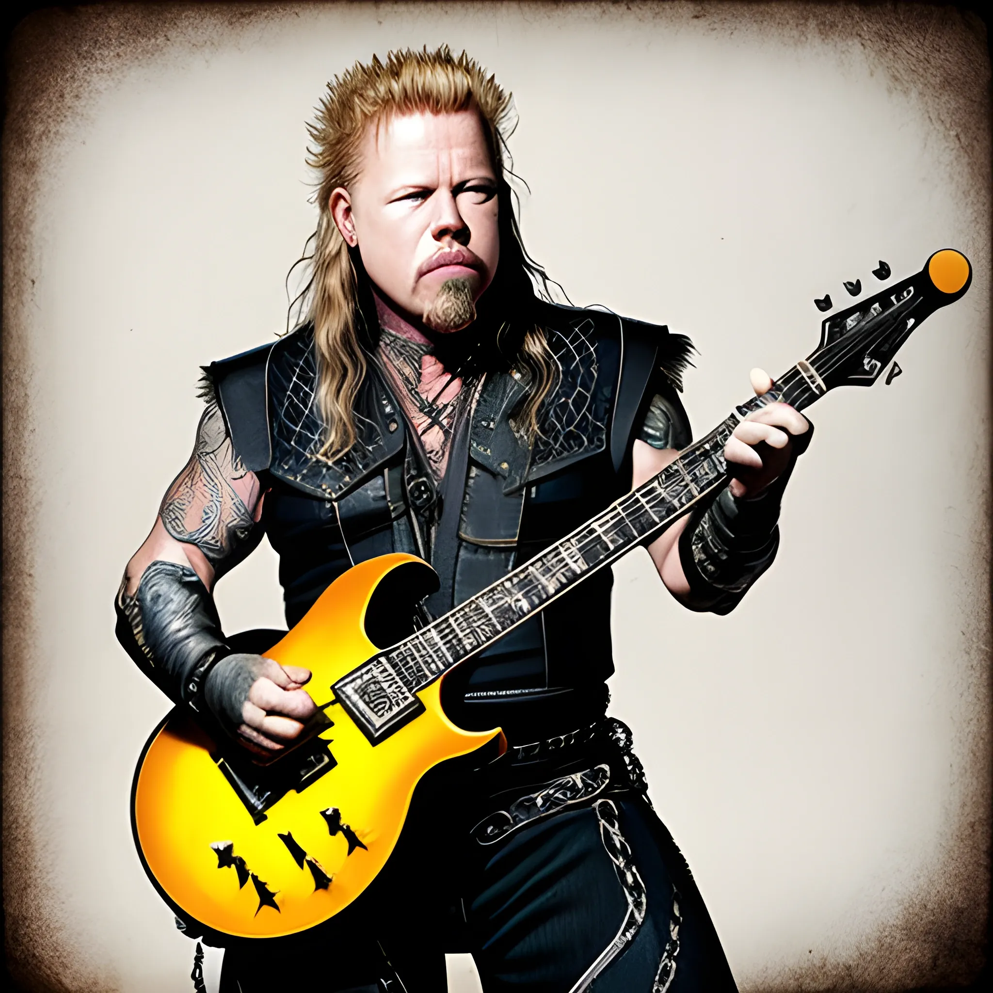 james hetfield from metallica as a DnD character Bard and barbarian