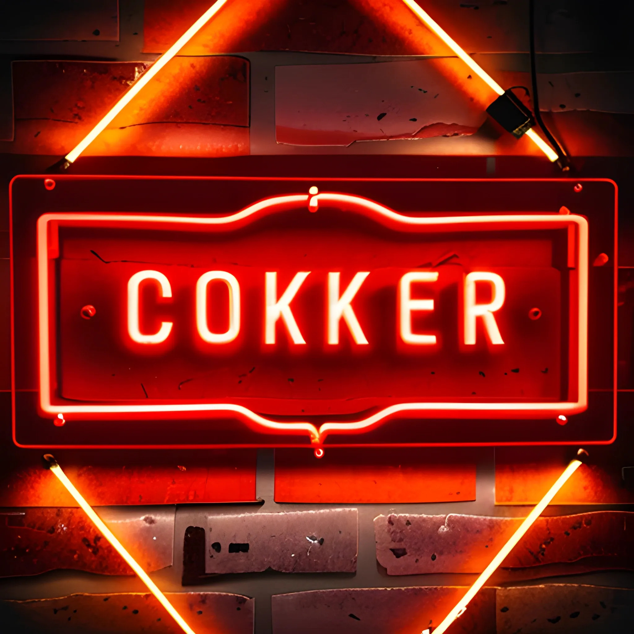 Poker logo on a red neon sign