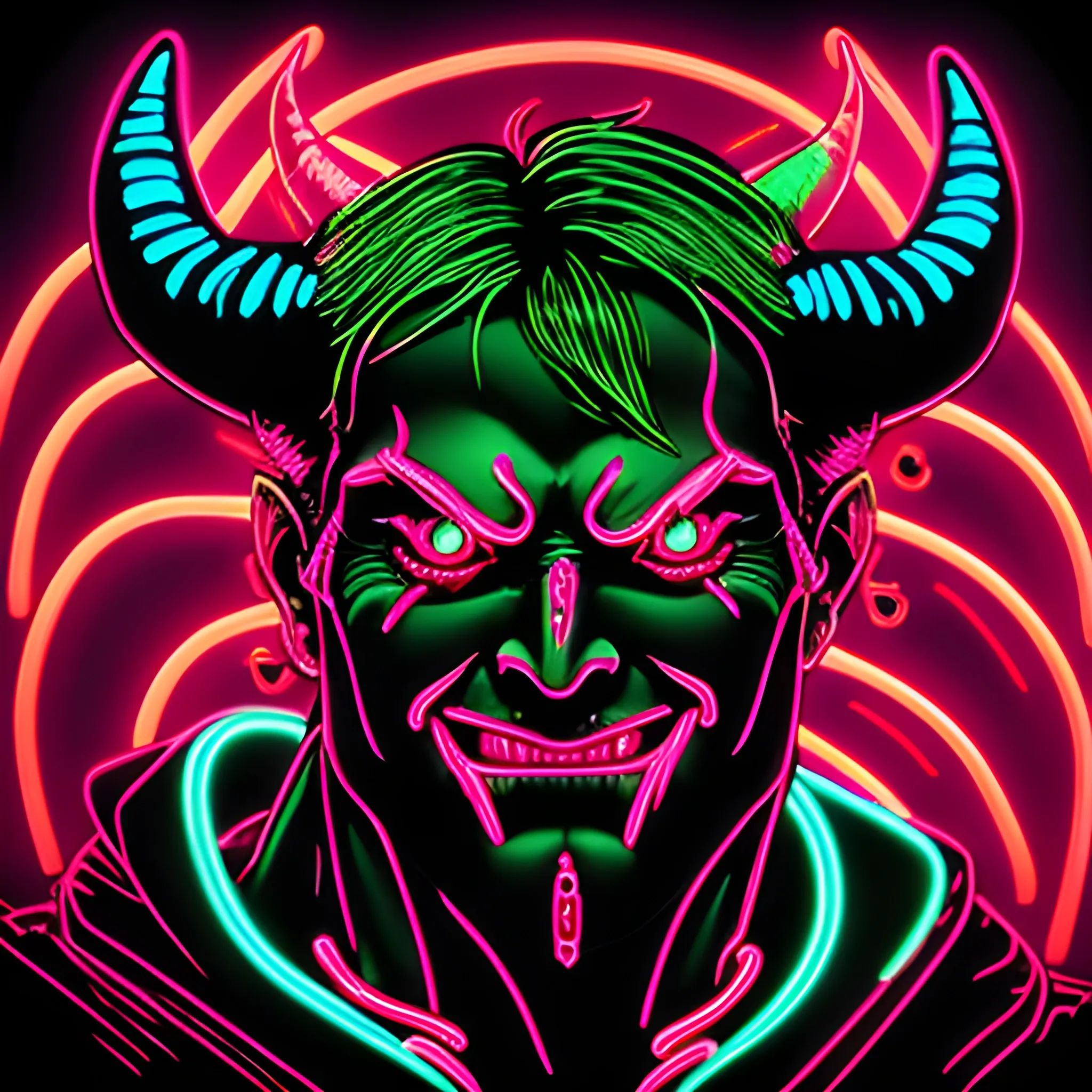 detailed devil neon