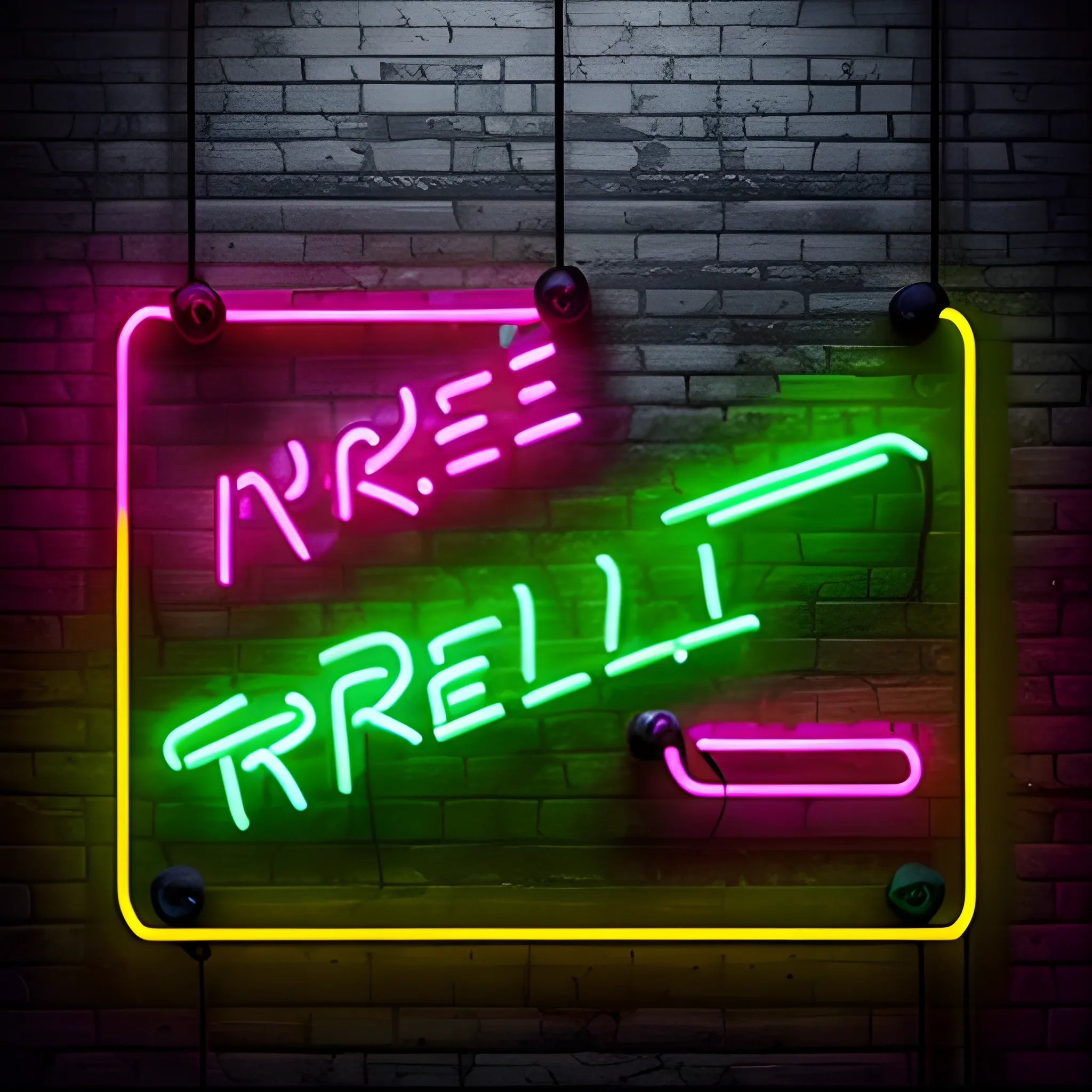 detailed freeroll neon on a black wall