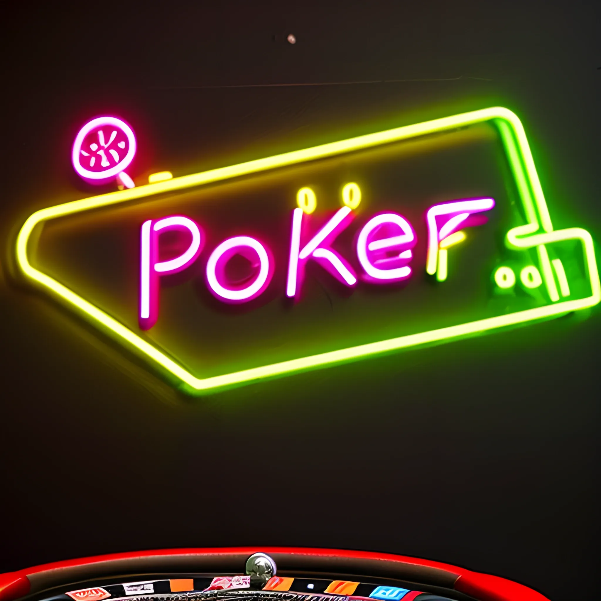 detailed As poker neon on a black wall