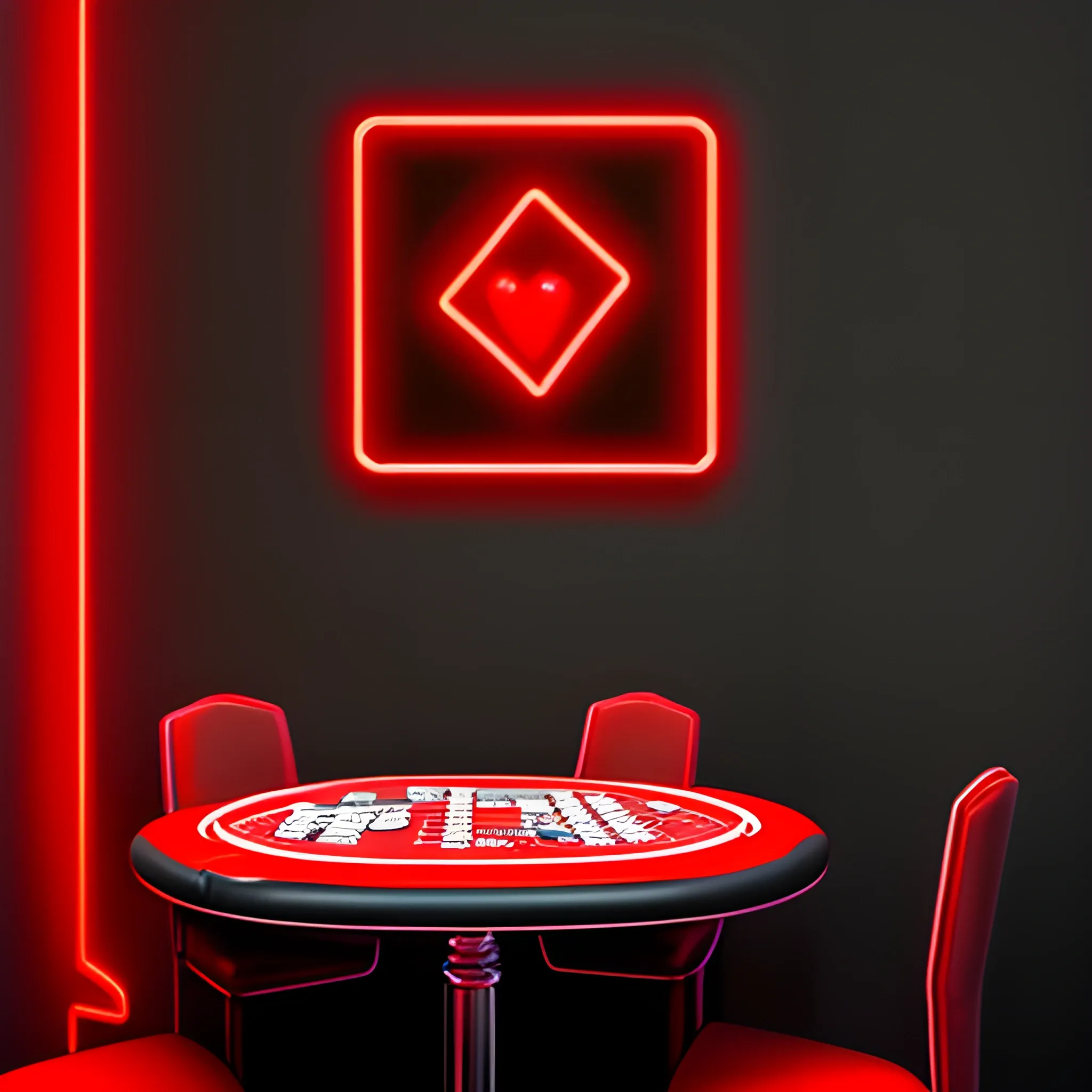 Detailed As Poker Red Neon On A Black Wall Arthub ai