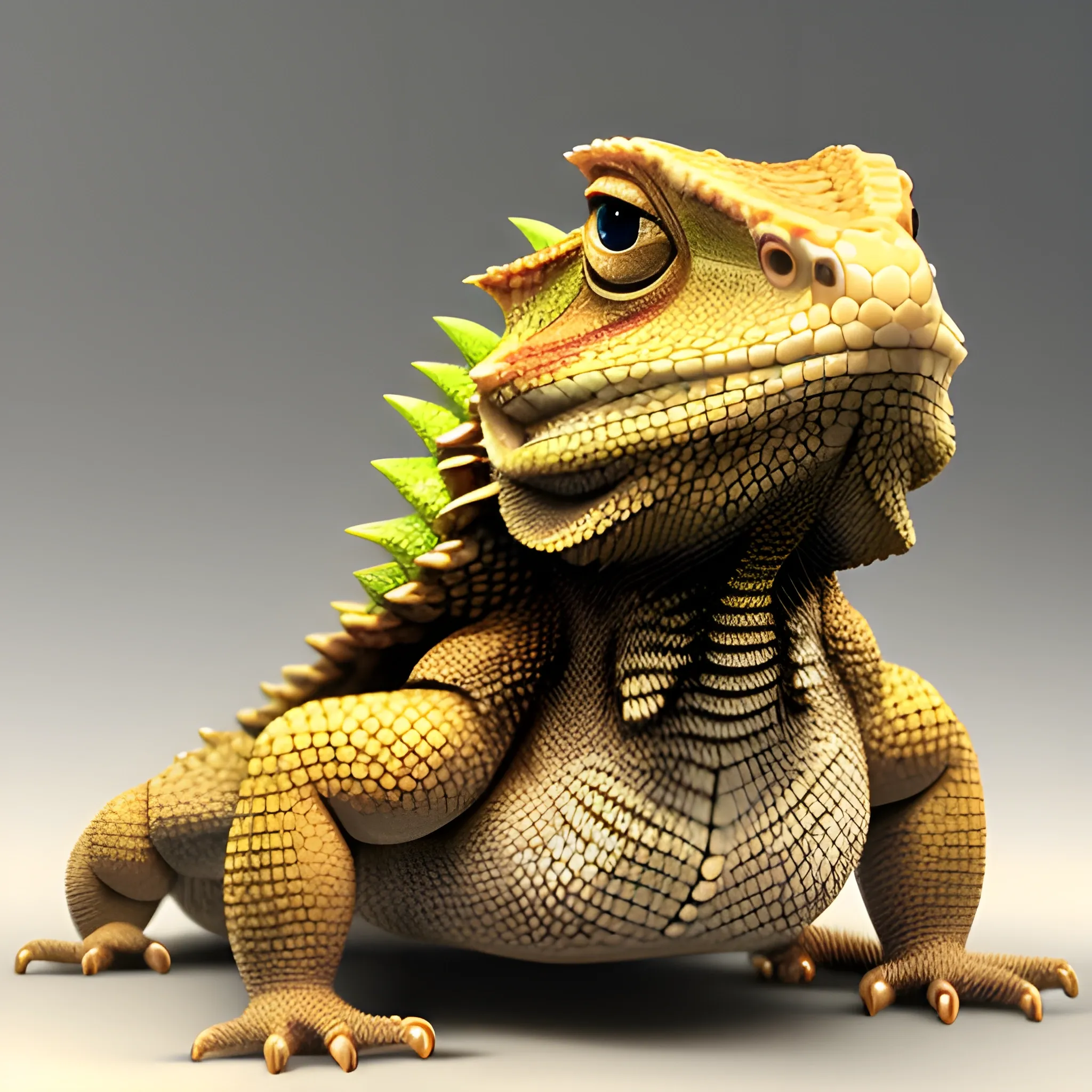 Stubbs the awesome Bearded dragon, king of all bearded dragons, Cartoon, 3D