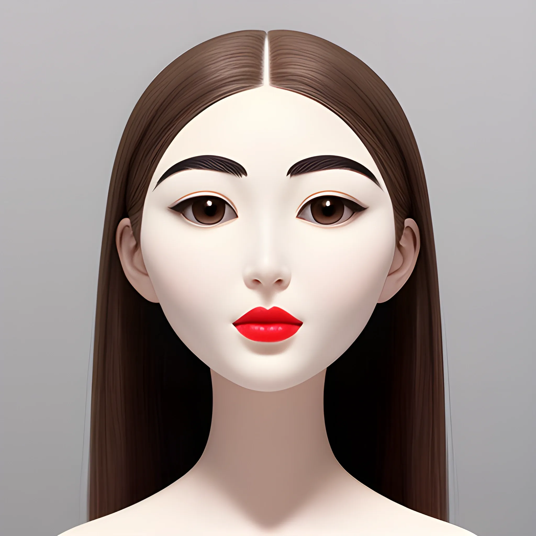 The face shape belongs to the melon seed face or oval face shape. The lines on the face are soft, the cheeks are plump but not prominent, and the outline of the chin is symmetrical. The five facial features are bright and lively eyes, long and straight eyebrows, three-dimensional and straight nose, and red lips with a slight glass texture. The facial contour lines are soft and elegant, giving people a gentle and cute feeling. The figure looks slim and slender, with an elegant posture. Korean people