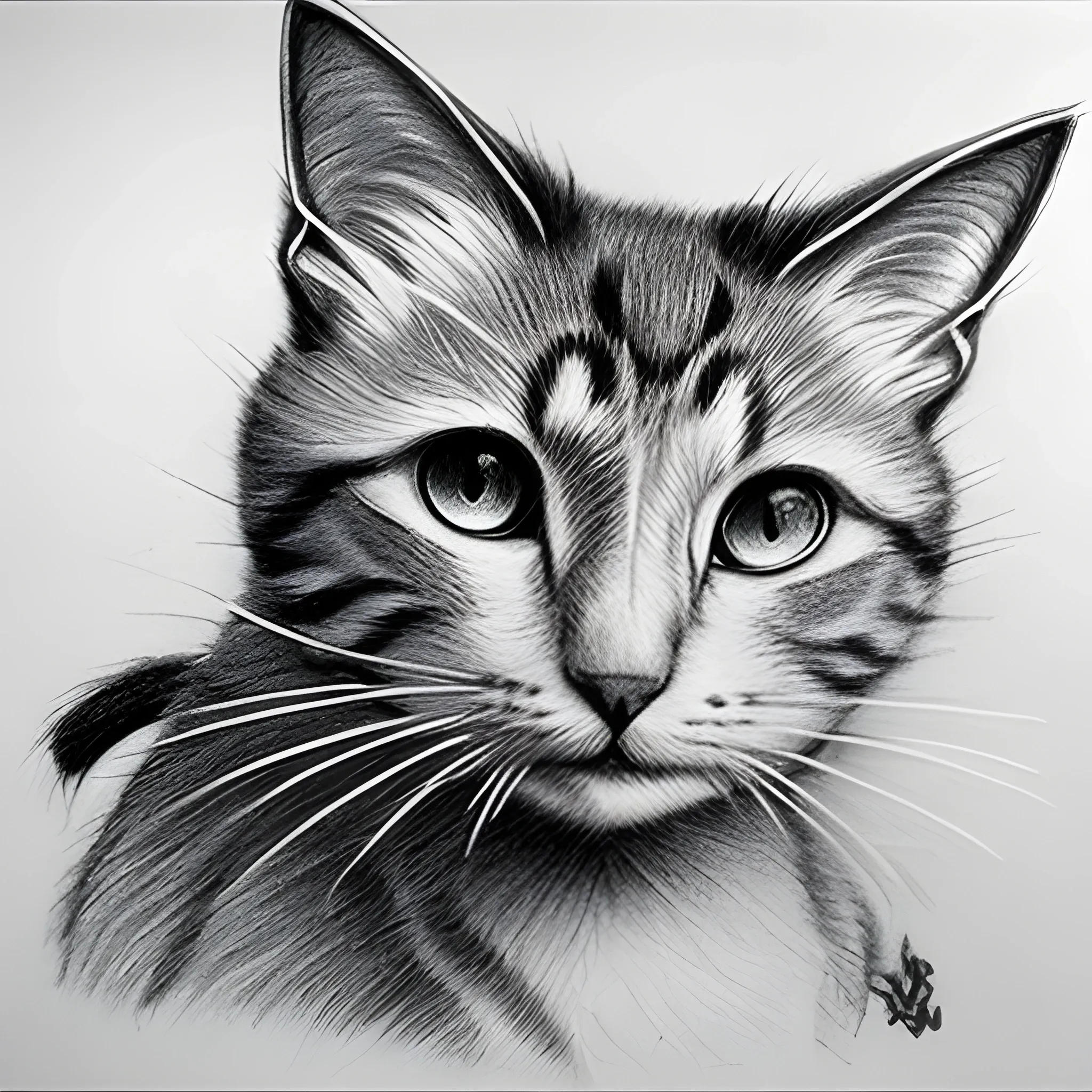 , Pencil Sketch cat