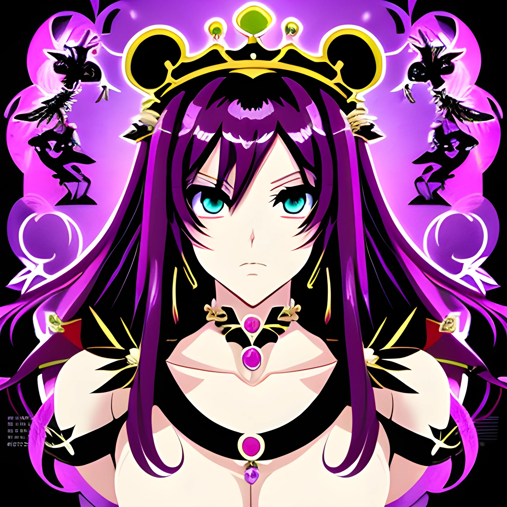 anime style Queen of Darkness woman 