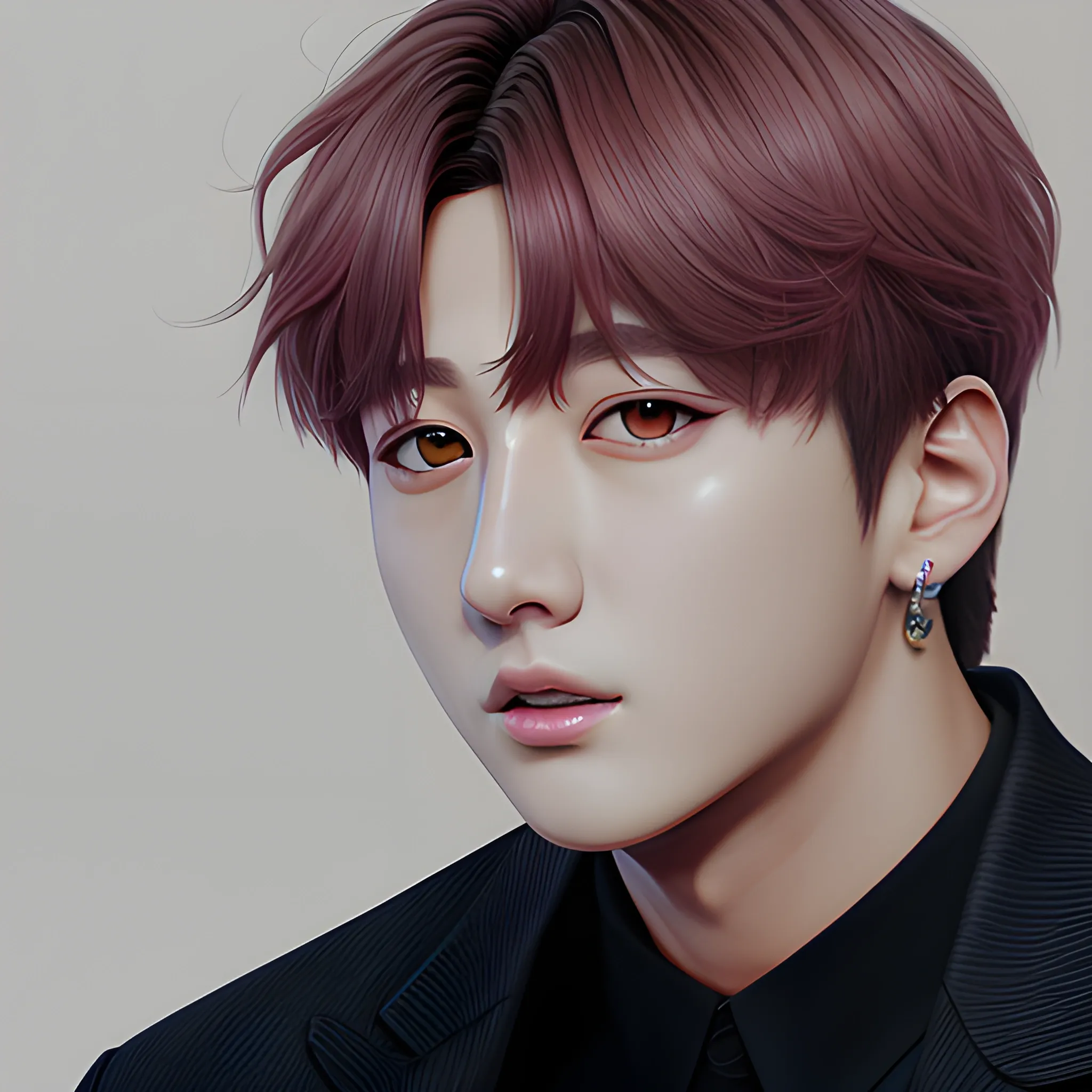 photorealistic image jungkook of bts.