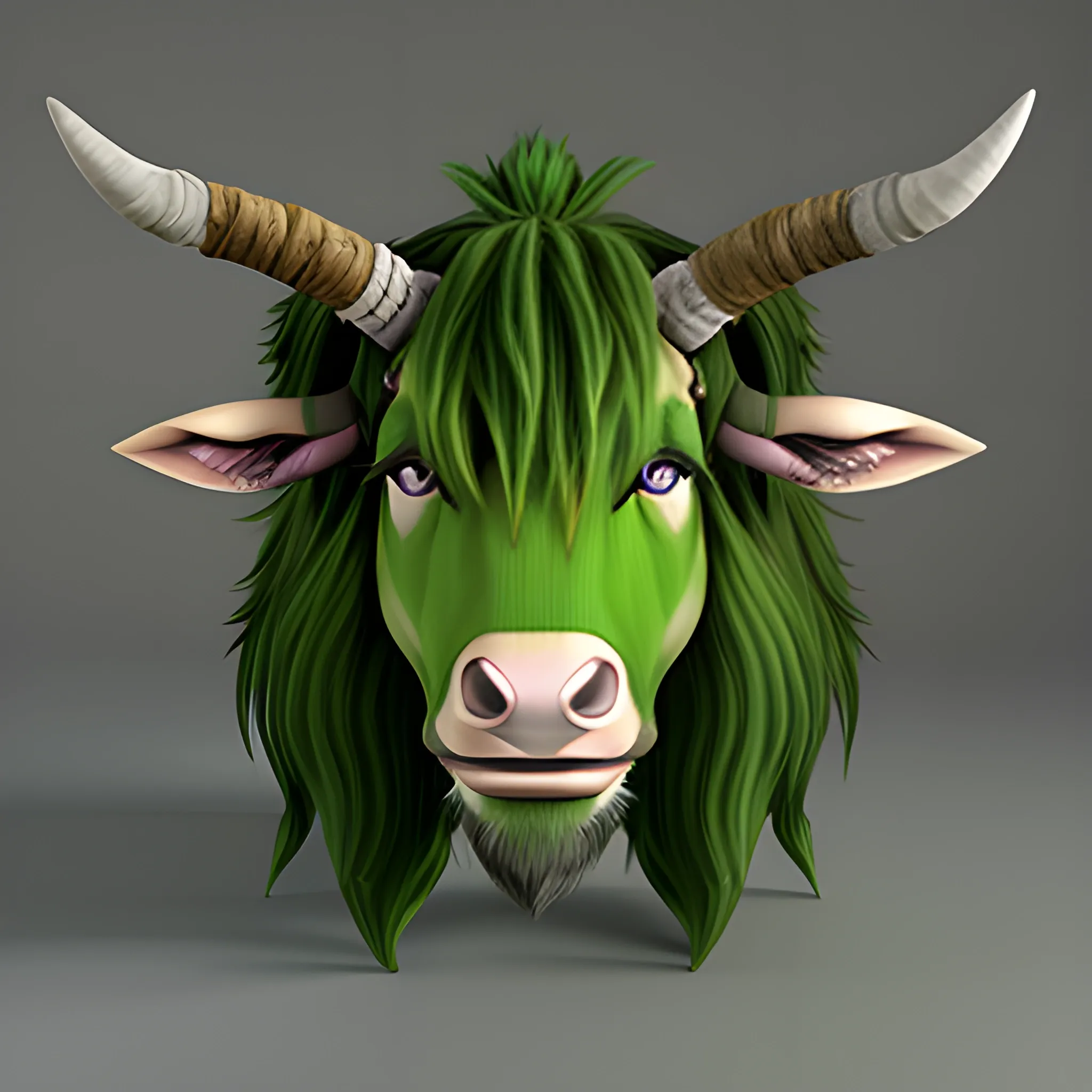 Tauren druida, casteanso hechizo de color verde en las manos. alta resolución, detallado, 3d, 