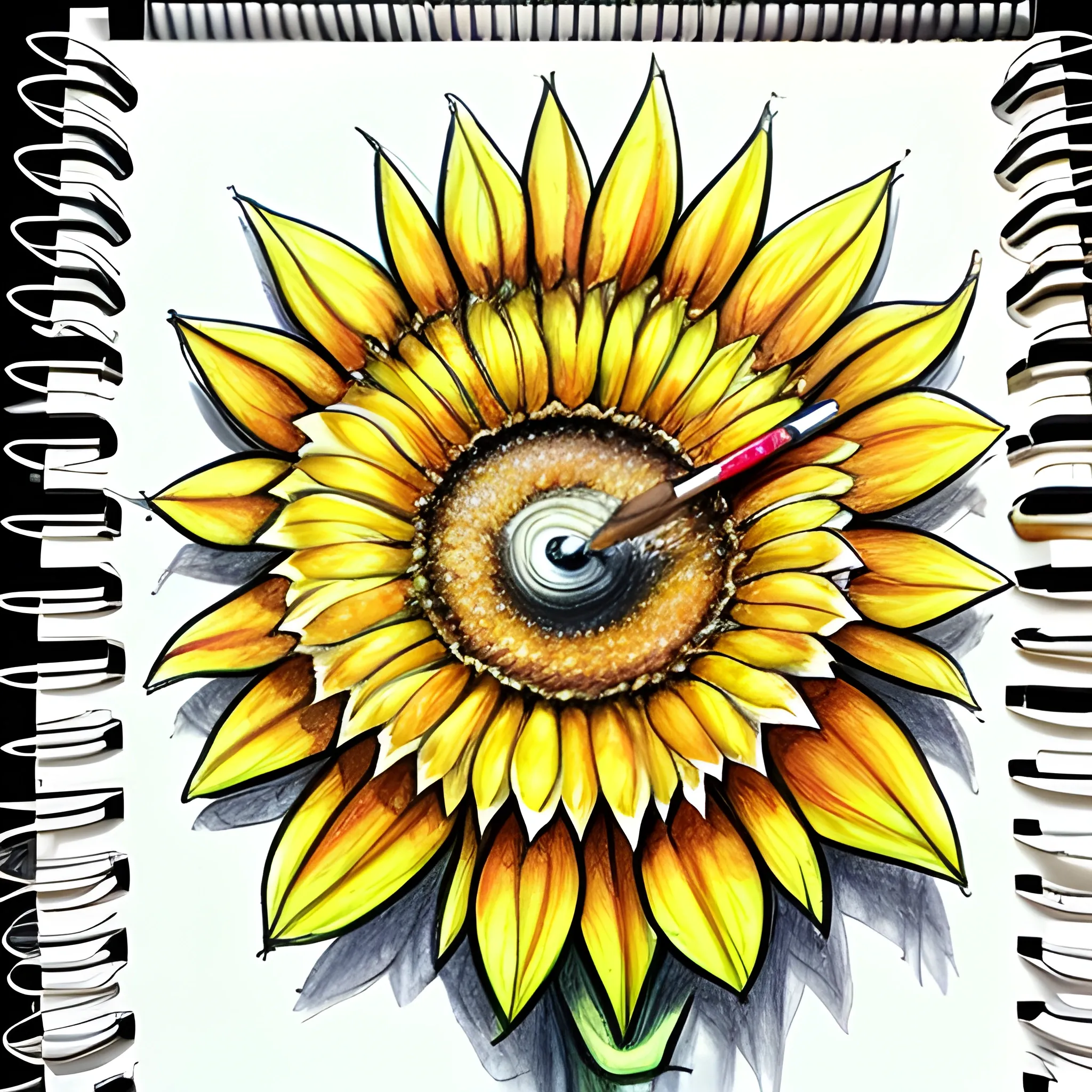 , 3D, Pencil Sketch, Cartoon, Water Color, girasol lineal