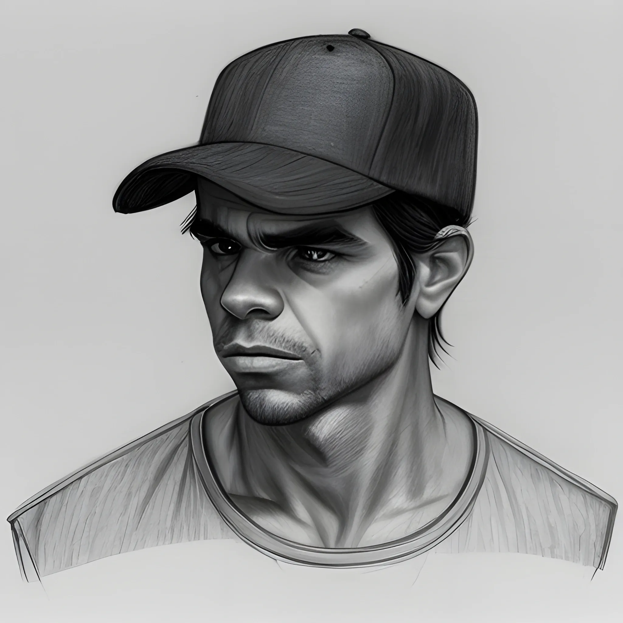 gago negro con gorra, Pencil Sketch