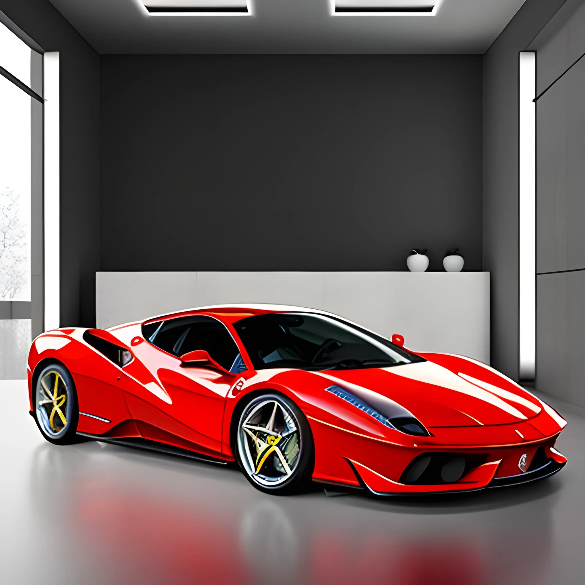 ((masterpiece:1.4, best quality)), ((masterpiece, best quality)),  (photo realistic:1.4), professional lighting, physically-based rendering,((ferrari dino 246)),red car with beautiful girl