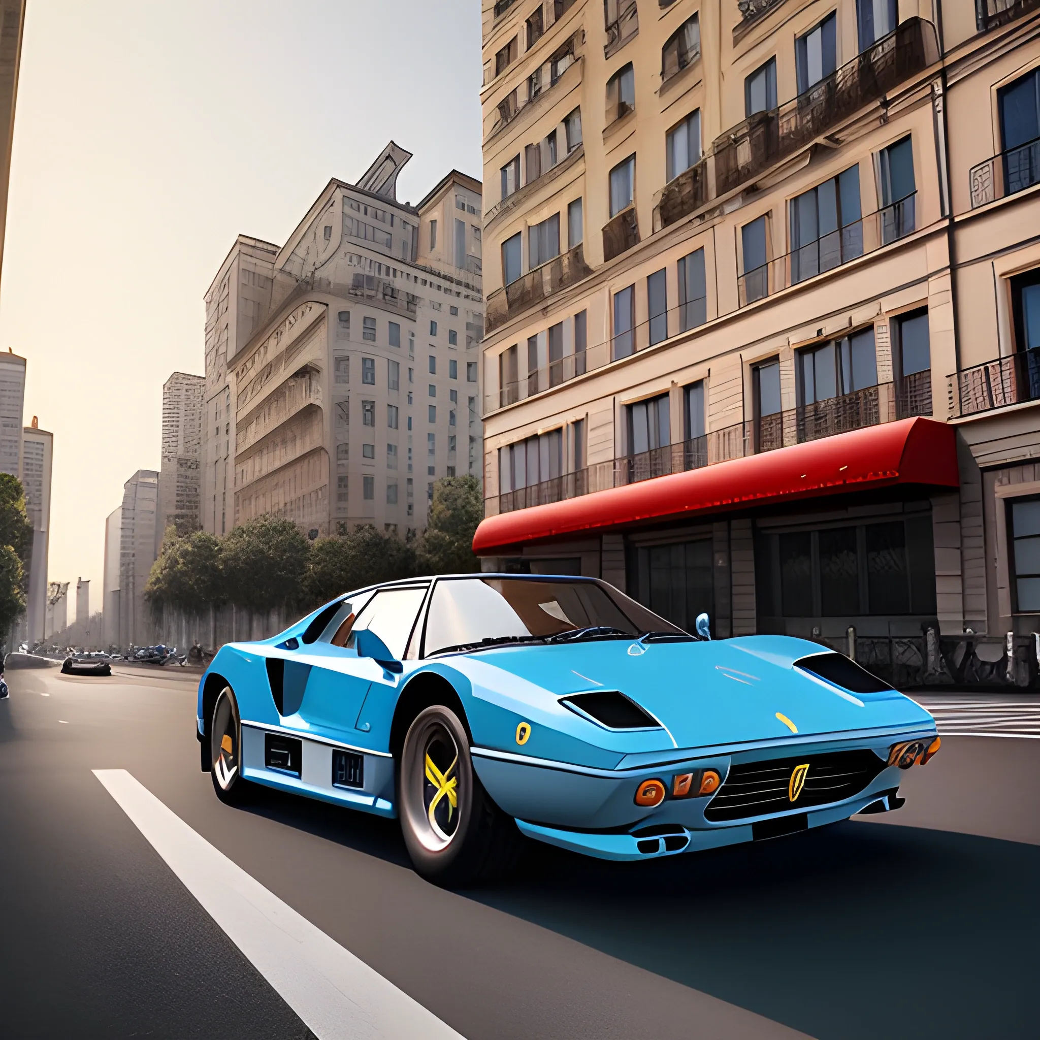 masterpiece, best quality,photo realistic, professional lighting, ((ferraridino246gt )),realistic skin, detailed skin,red car,full body,mettalic,in city,blue sky,many people

