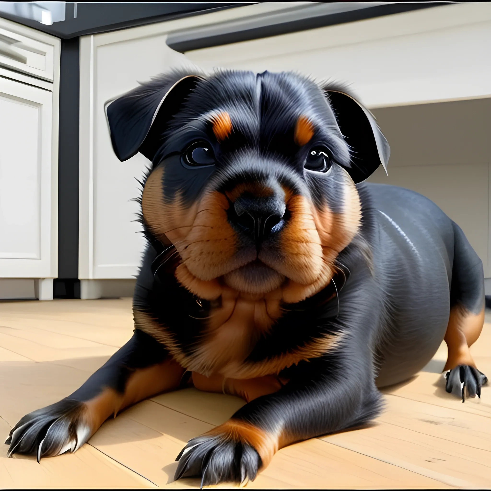 kruising tussen een cavia en een rottweiler
