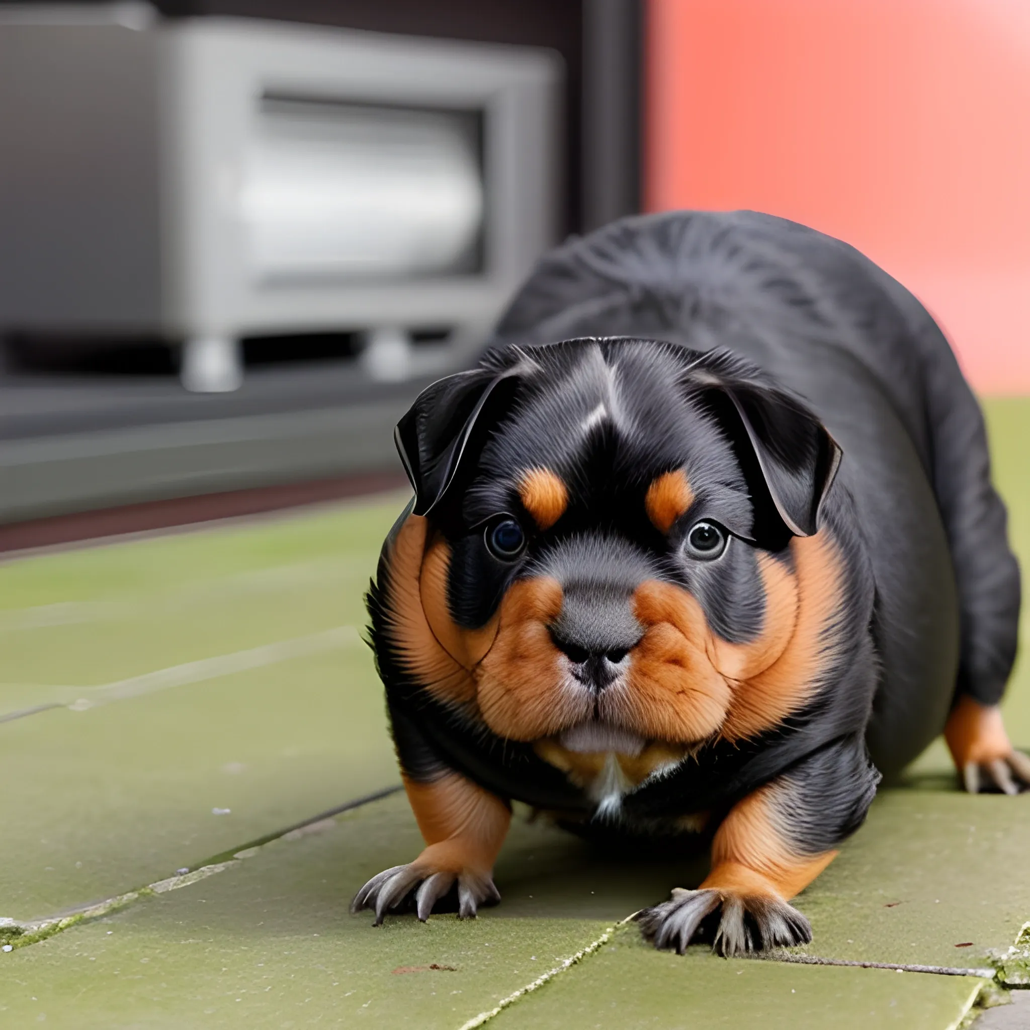 kruising tussen een cavia en een rottweiler
