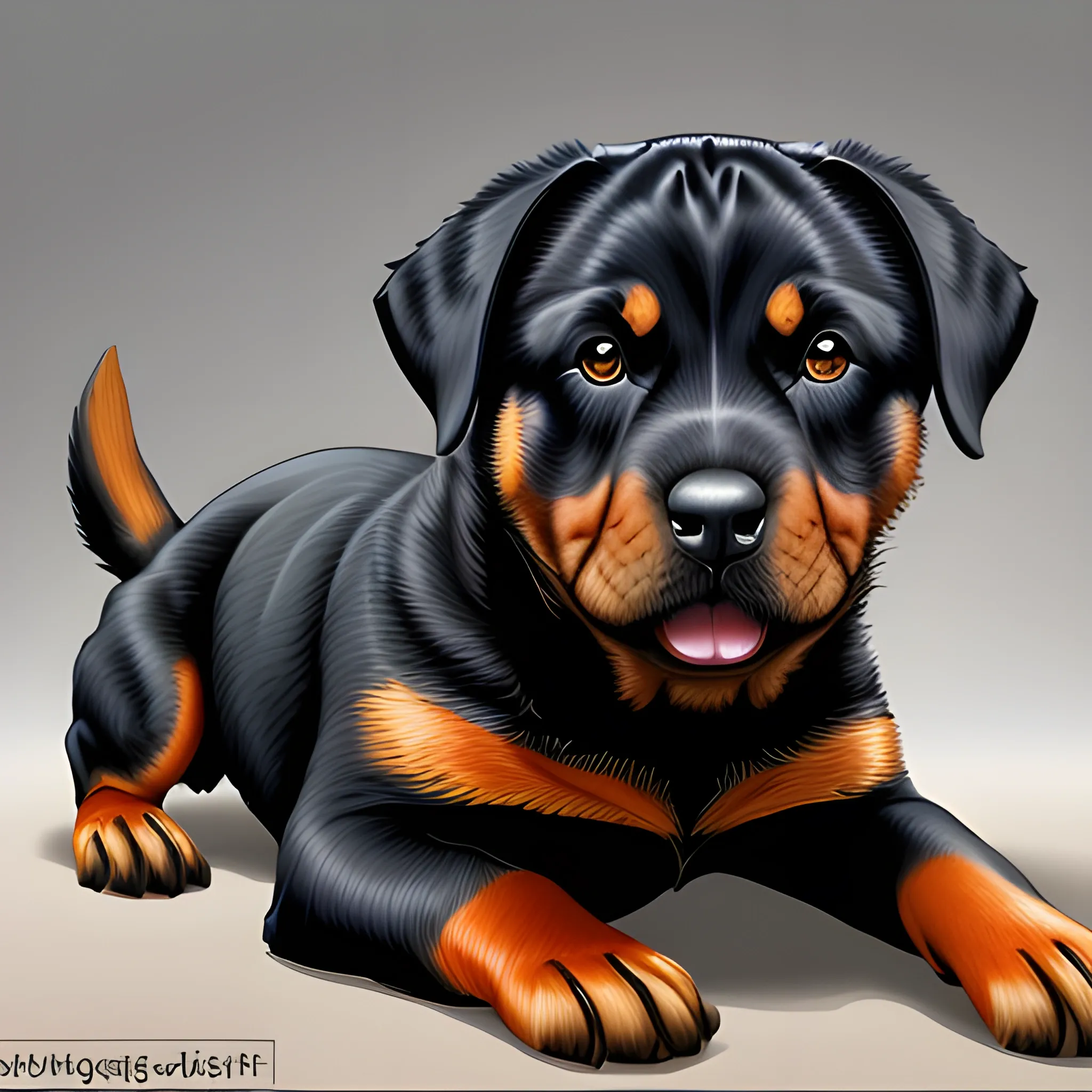 kruising tussen een rottweiler hond en een cavia digital art