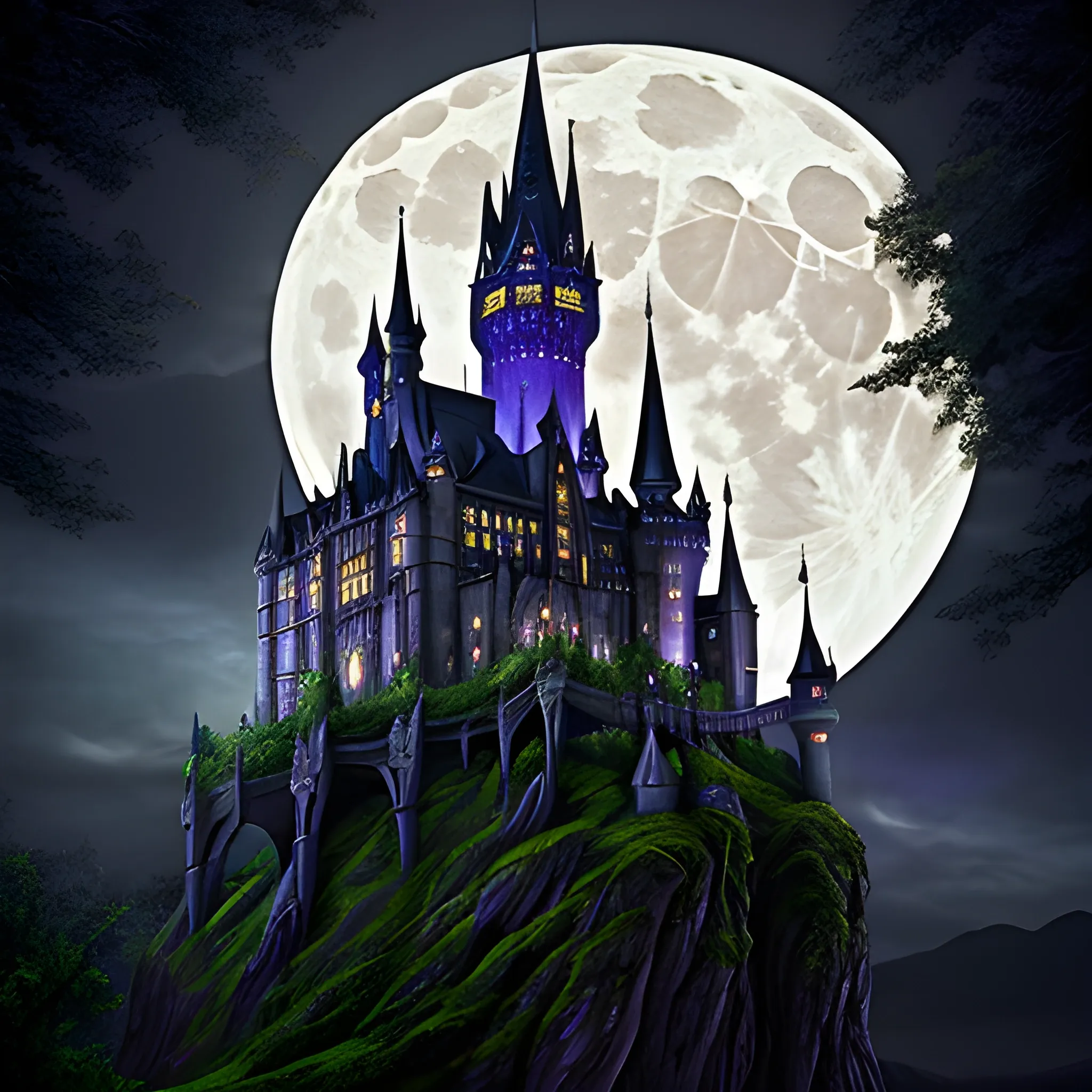 wizard realistic gothic castle moon bats nighttime 
masterpiece dappled lighting photography 